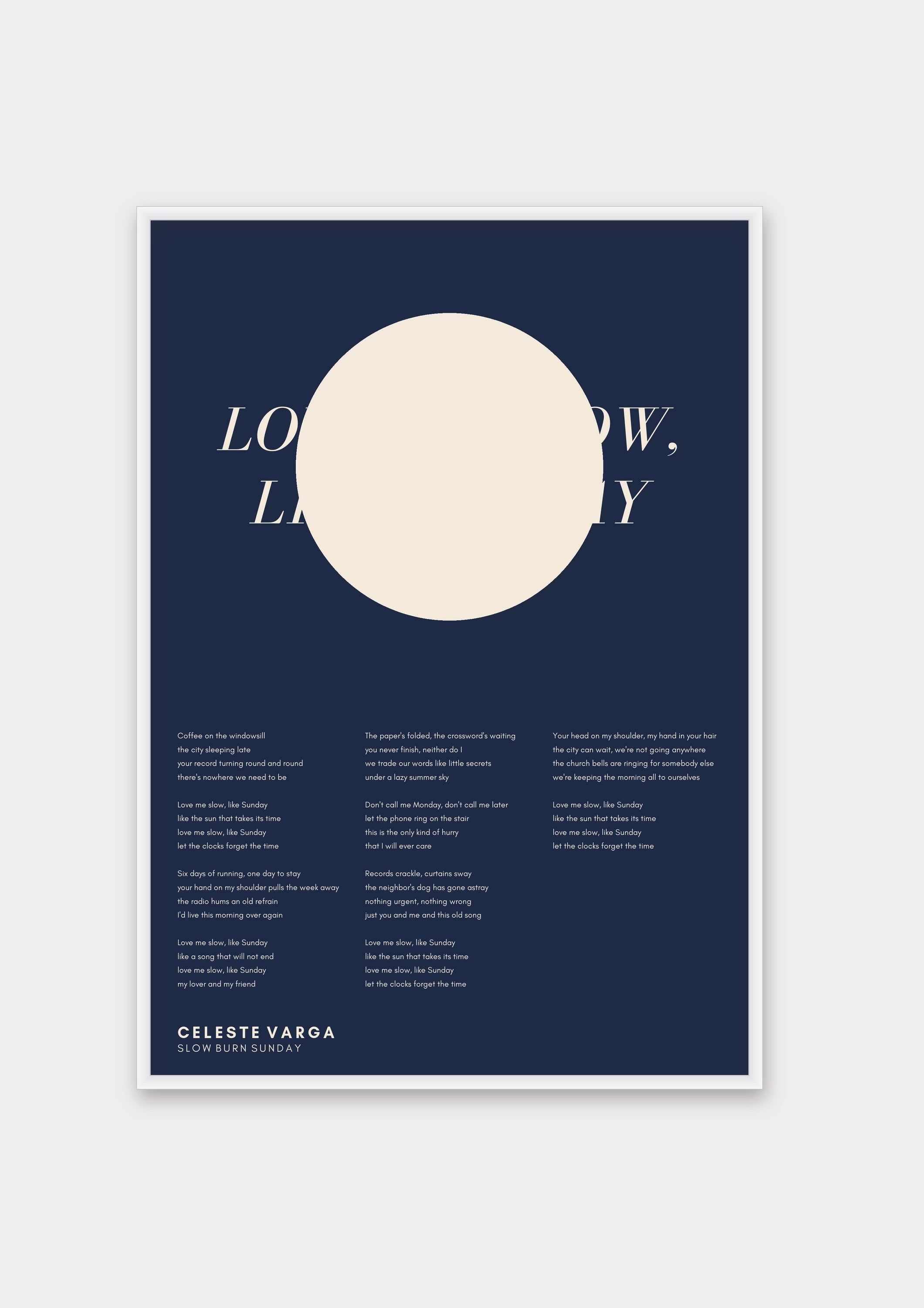 Songtext mit Zitat Poster 5 – Aluminiumrahmen Weiß