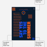 Personalisiertes Songtext-Poster mit Wunschzitat, Design 7 in Dunkelblau – Songtext, Interpret und Titel frei wählbar
