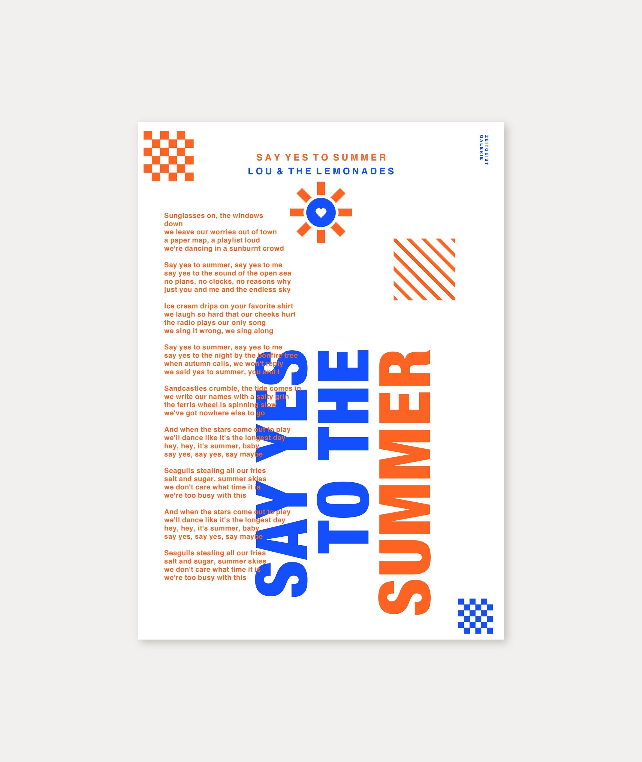 Personalisiertes Songtext-Poster mit Wunschzitat, Design 7 in WeiÃŸ