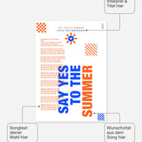 Personalisiertes Songtext-Poster mit Wunschzitat, Design 7 in WeiÃŸ – Songtext, Interpret und Titel frei wählbar