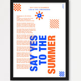 Personalisiertes Songtext-Poster mit Wunschzitat, Design 7 in WeiÃŸ – Echtholzrahmen Schwarz