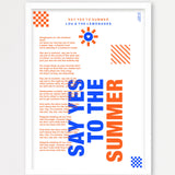Personalisiertes Songtext-Poster mit Wunschzitat, Design 7 in WeiÃŸ – Echtholzrahmen Weiß