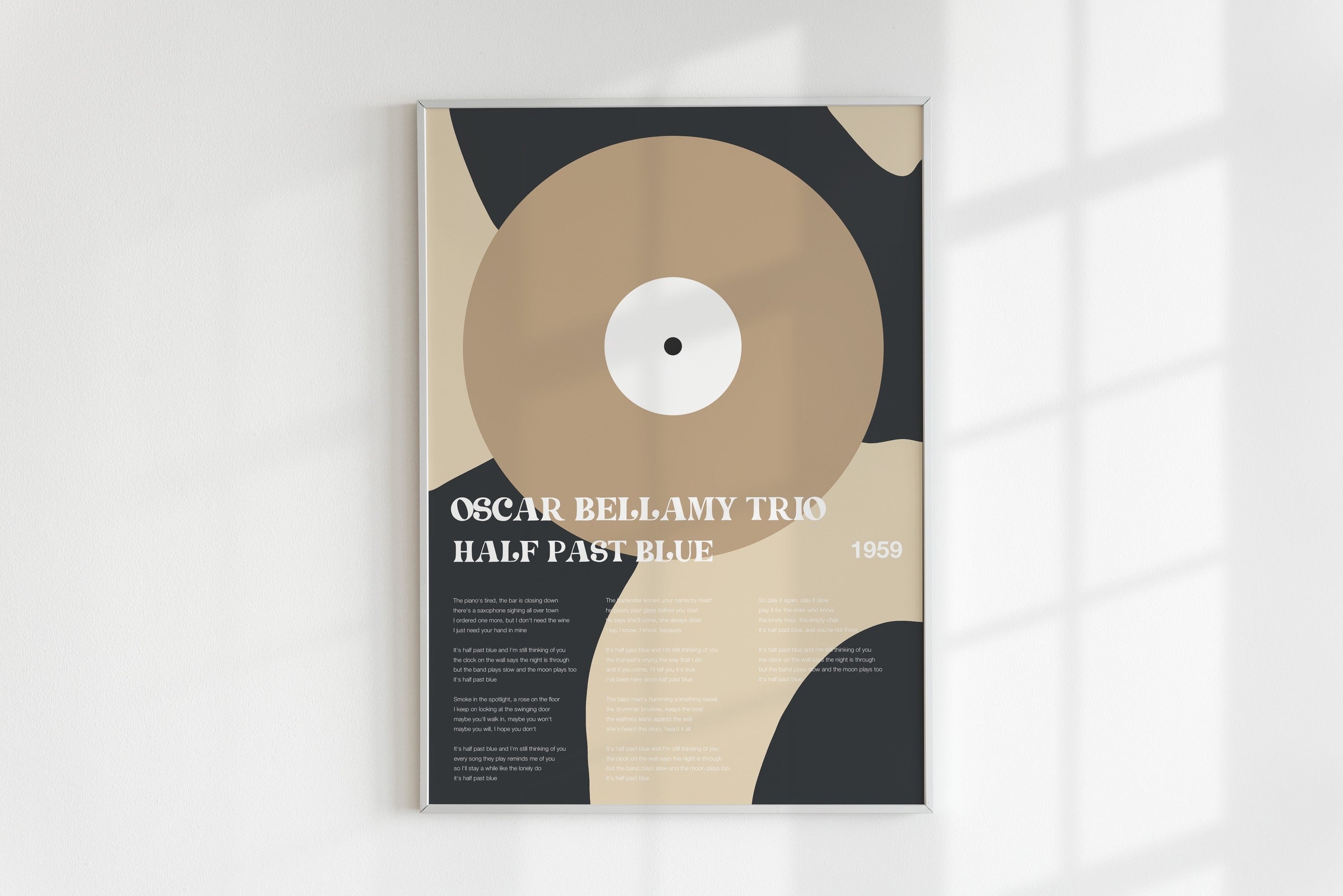 Personalisiertes Songtext-Poster, Design 3 – Raumansicht