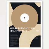 Personalisiertes Songtext-Poster, Design 3 – Echtholzrahmen Weiß