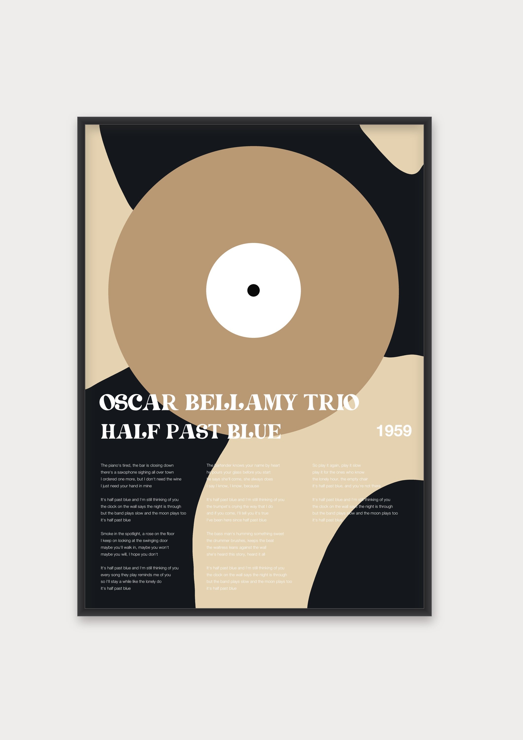 Personalisiertes Songtext-Poster, Design 3 – Aluminiumrahmen Schwarz