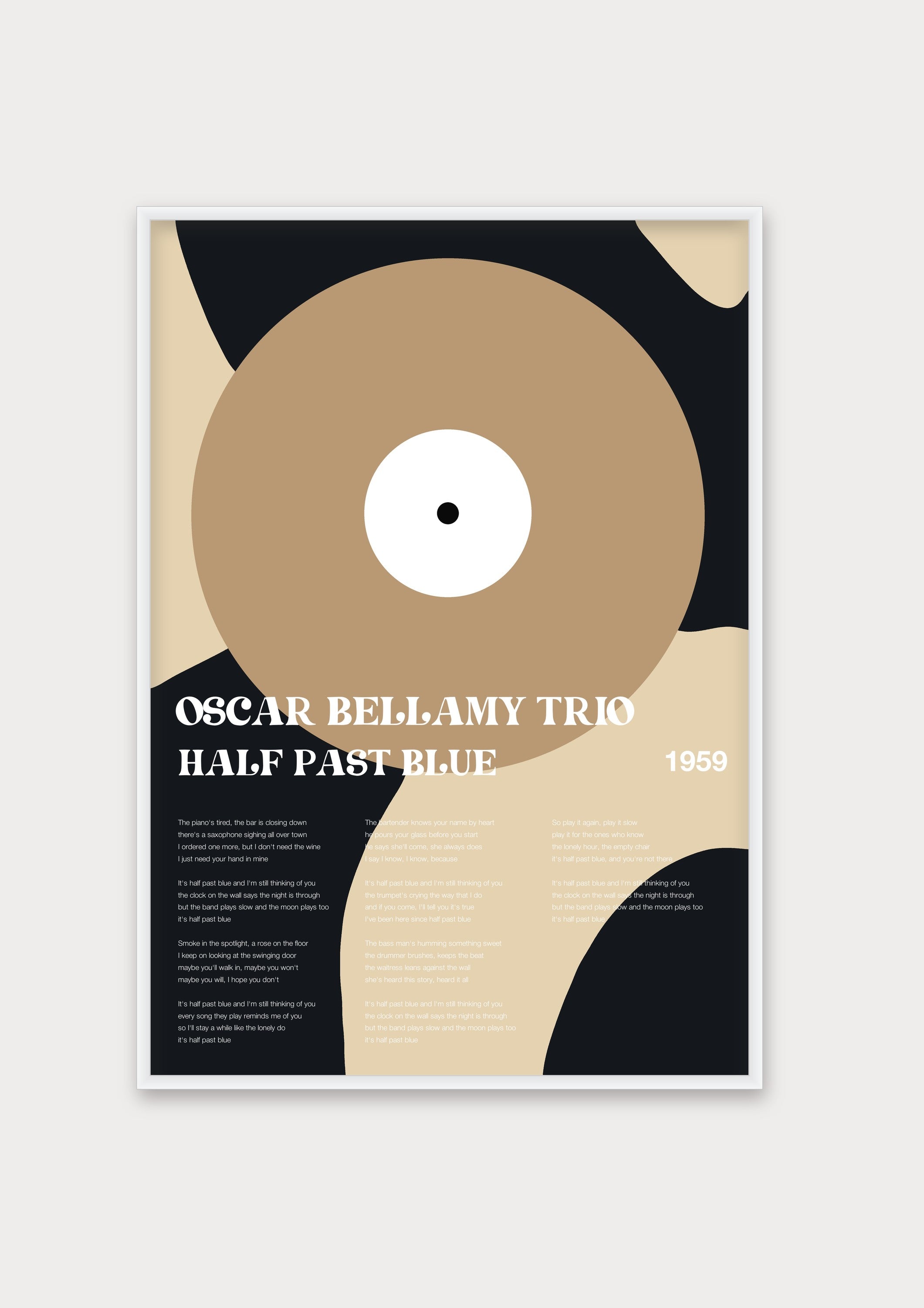 Personalisiertes Songtext-Poster, Design 3 – Aluminiumrahmen Weiß