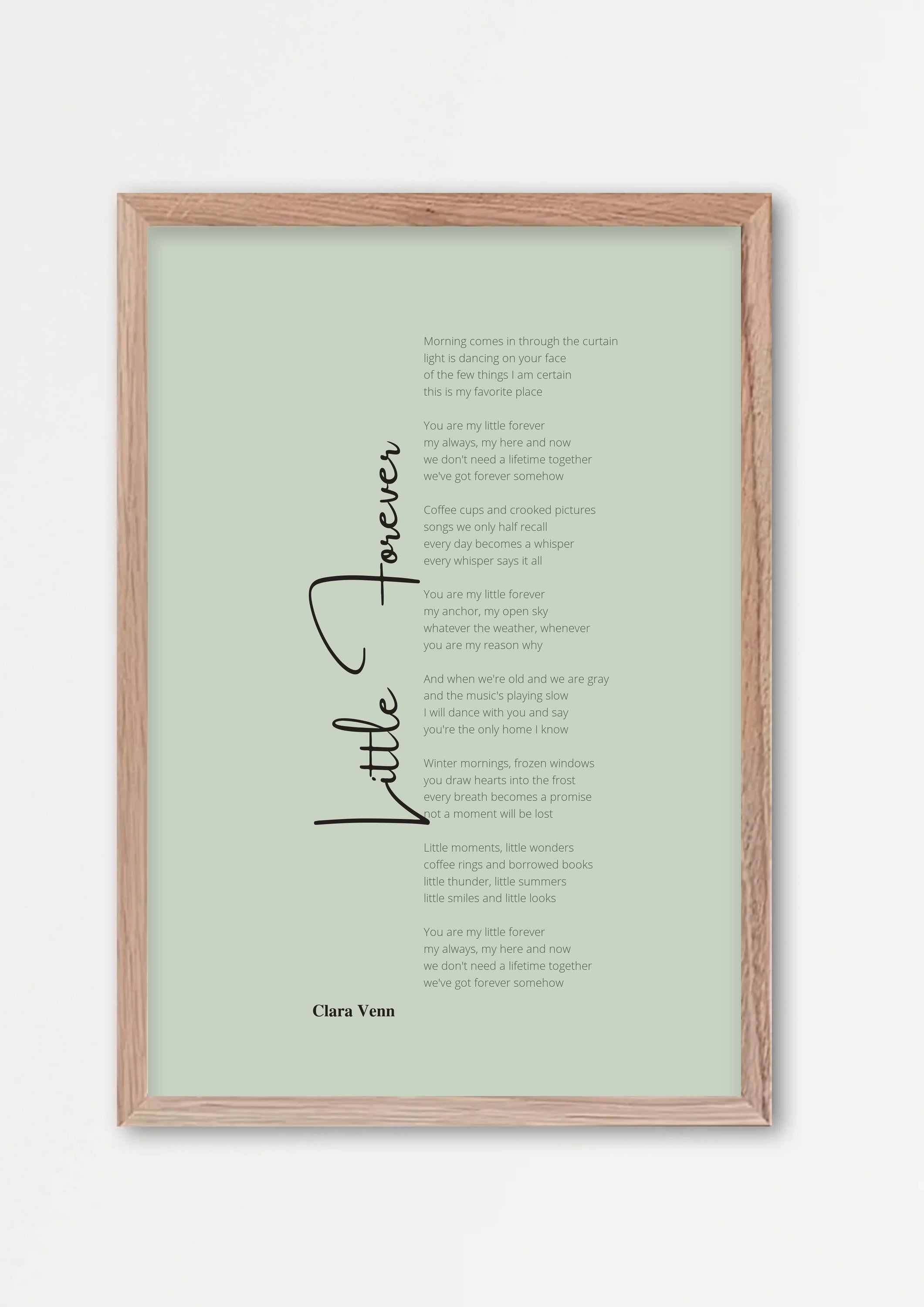 Songtext Poster 5 – Echtholzrahmen Natur