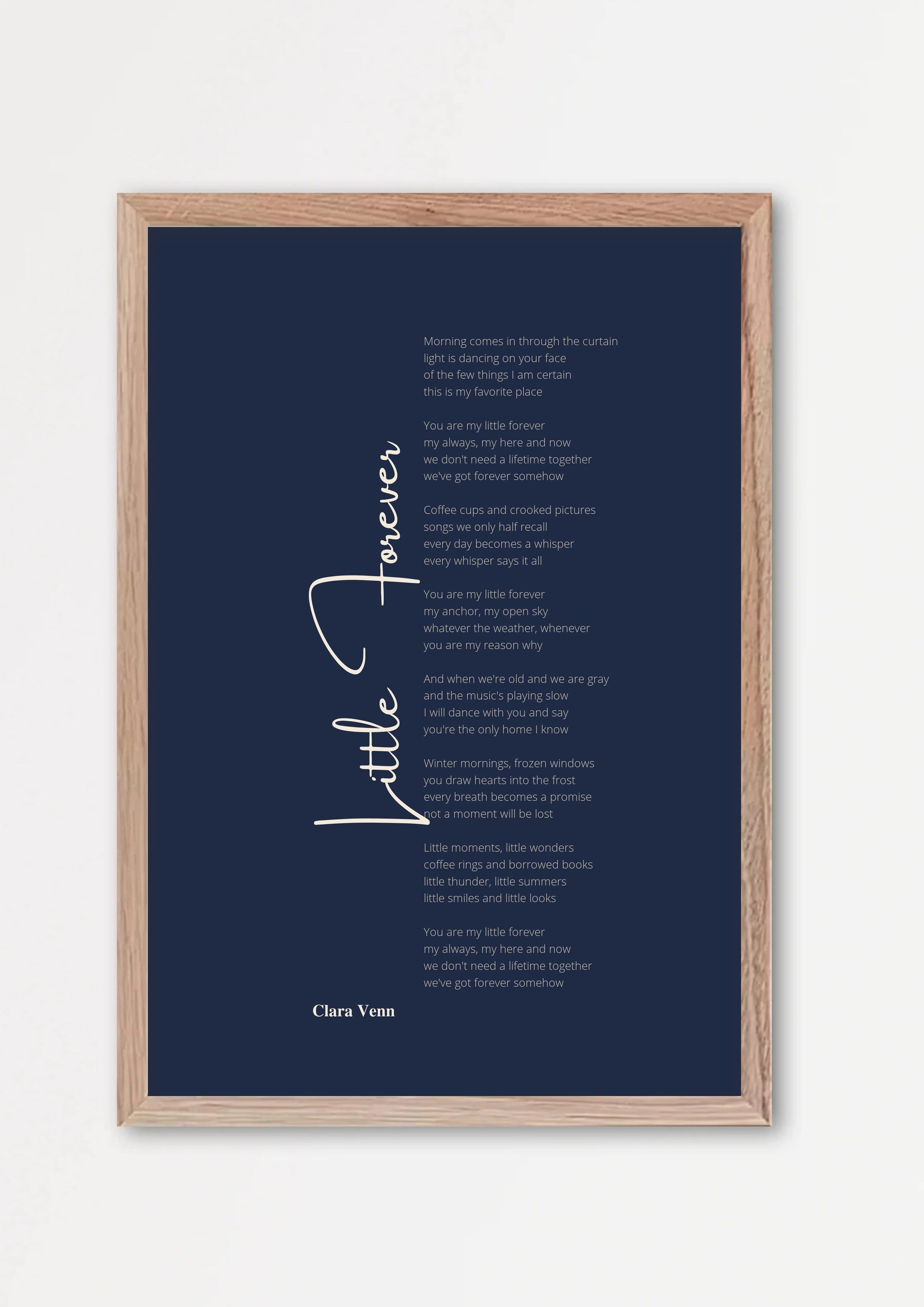 Songtext Poster 5 – Echtholzrahmen Natur