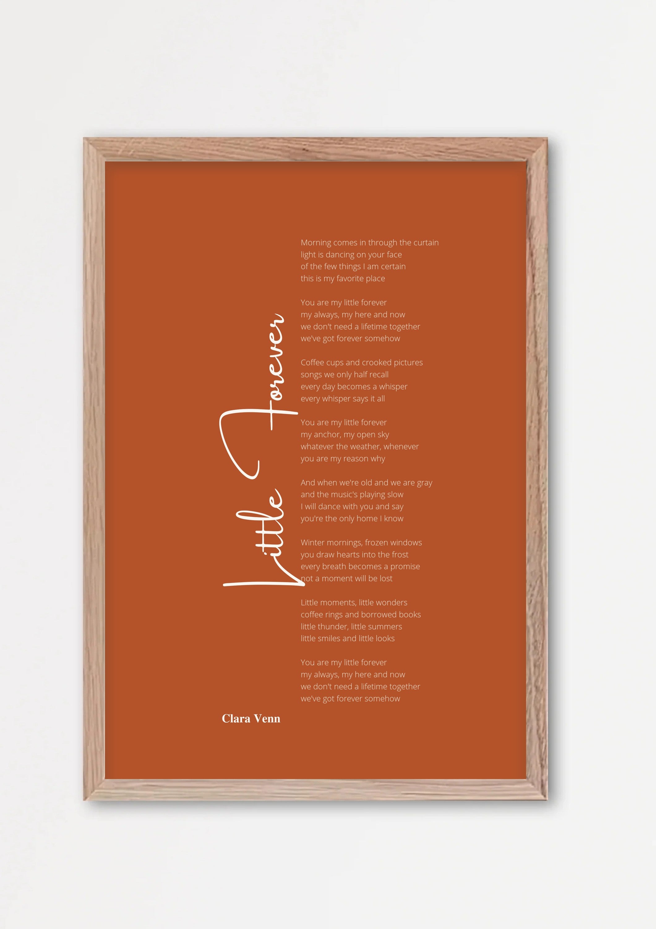 Songtext Poster 5 – Echtholzrahmen Natur