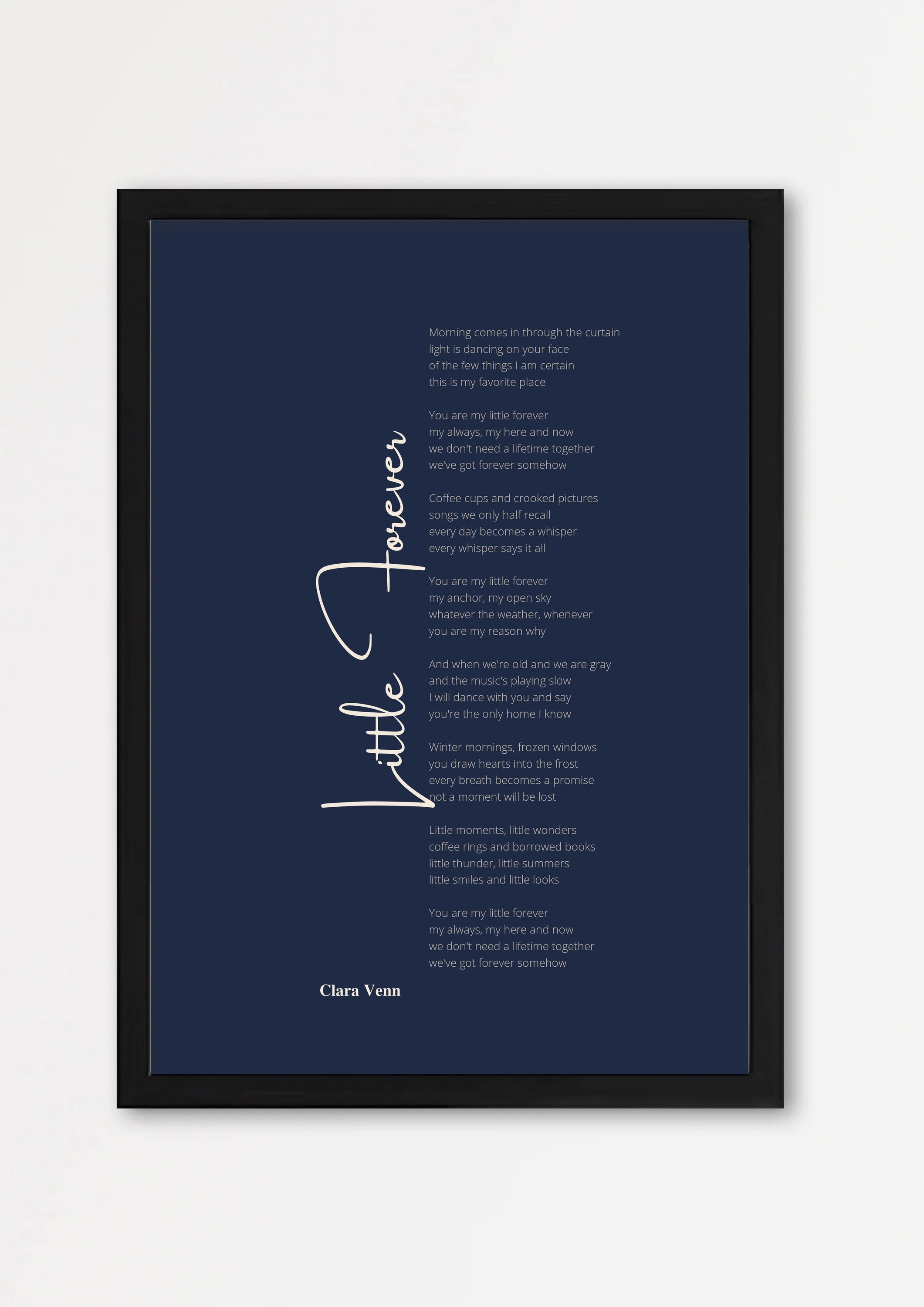 Songtext Poster 5 – Echtholzrahmen Schwarz