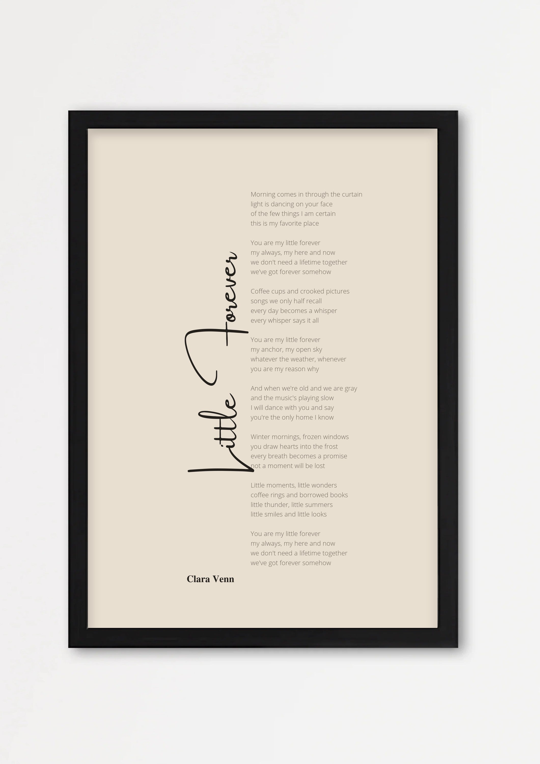 Songtext Poster 5 – Echtholzrahmen Schwarz