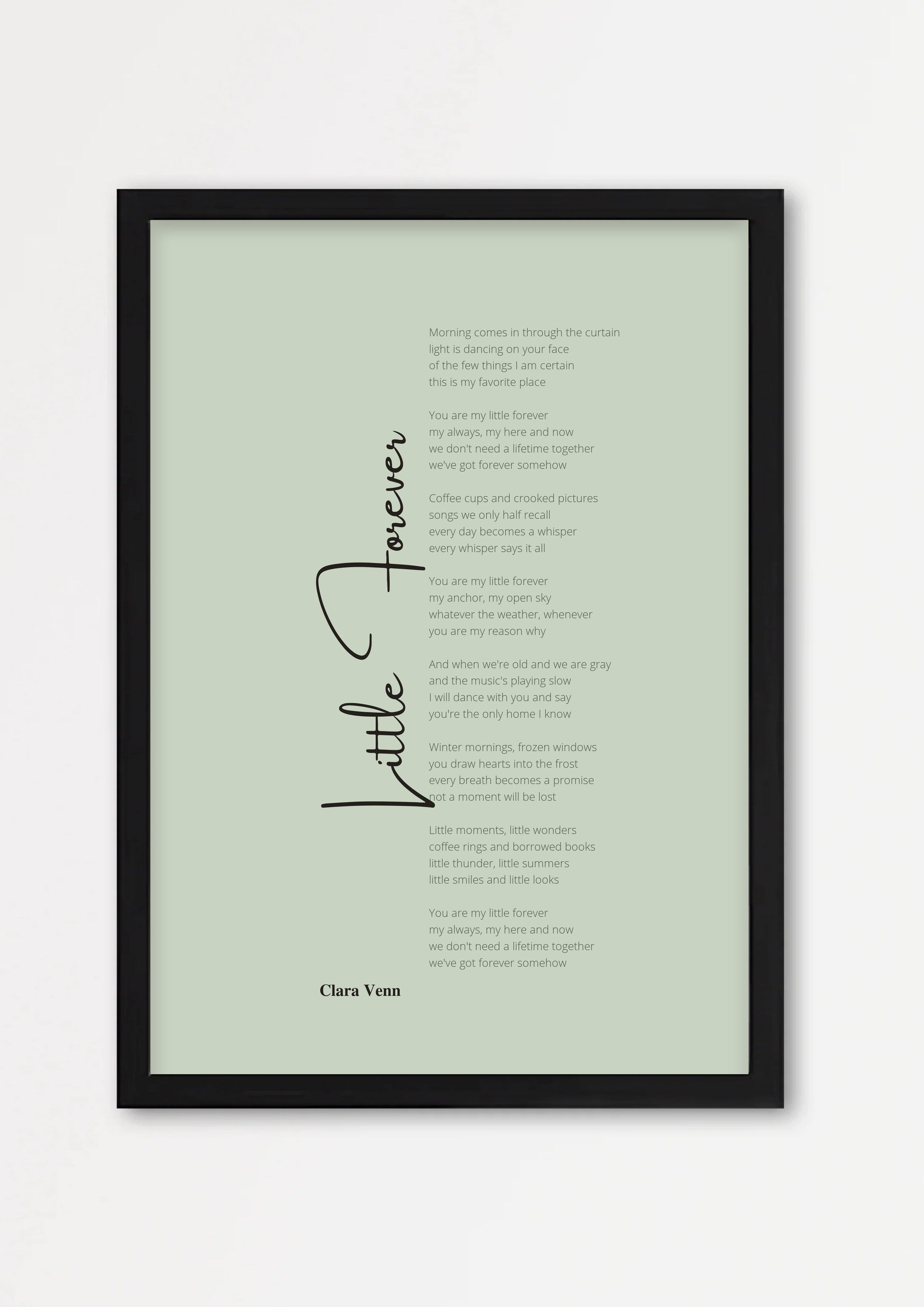 Songtext Poster 5 – Echtholzrahmen Schwarz