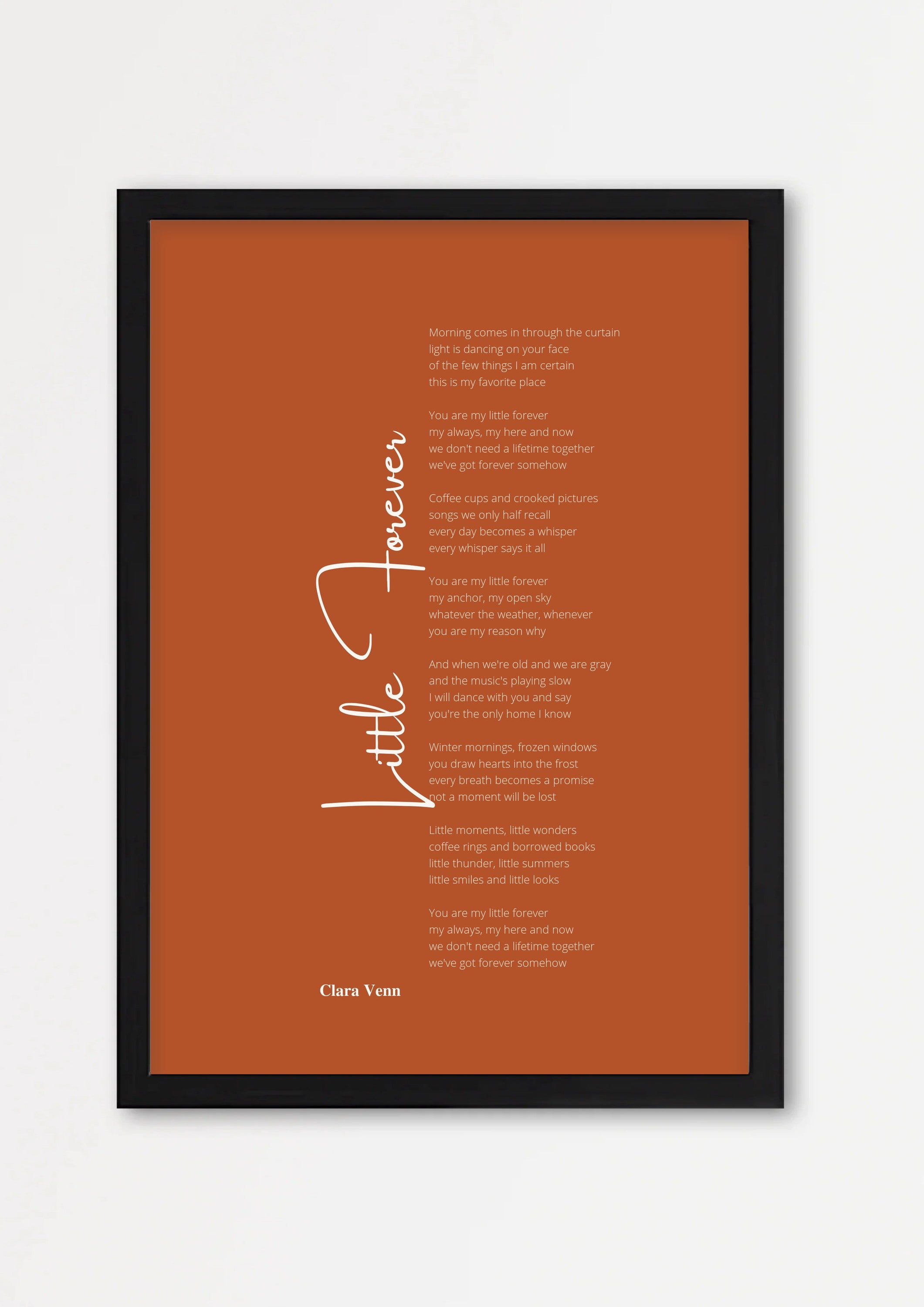 Songtext Poster 5 – Echtholzrahmen Schwarz