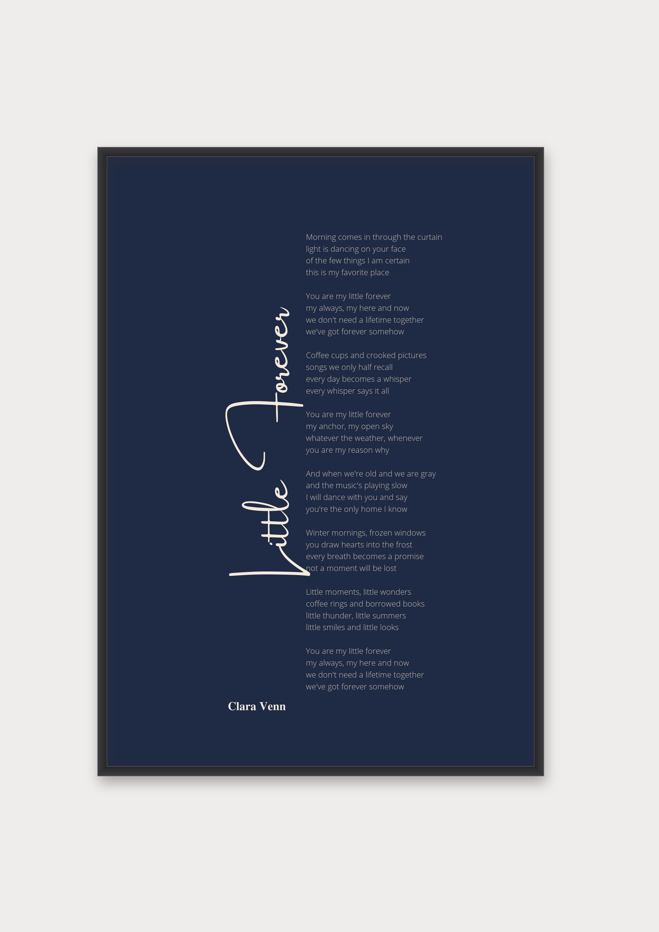 Songtext Poster 5 – Aluminiumrahmen Schwarz