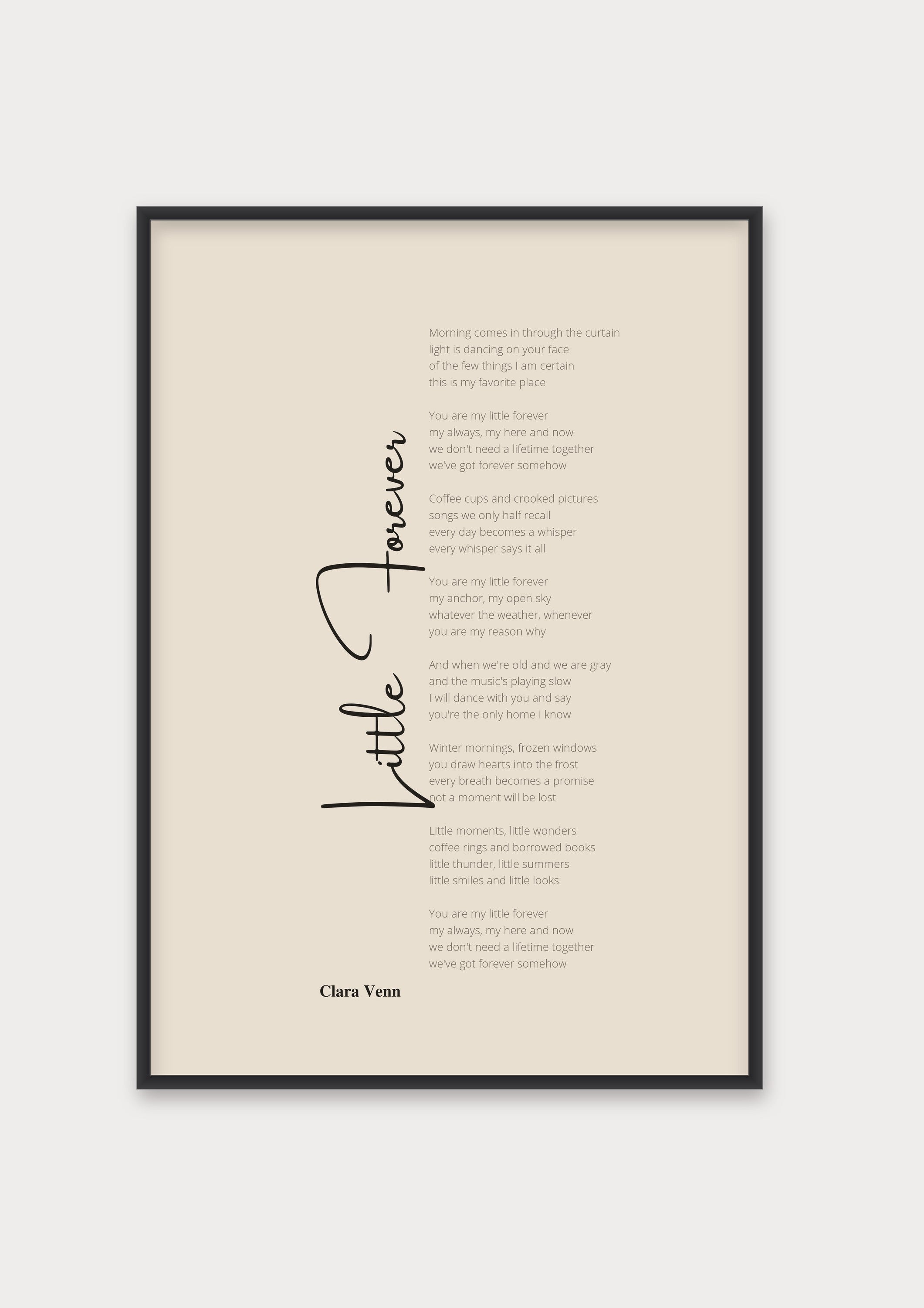 Songtext Poster 5 – Aluminiumrahmen Schwarz