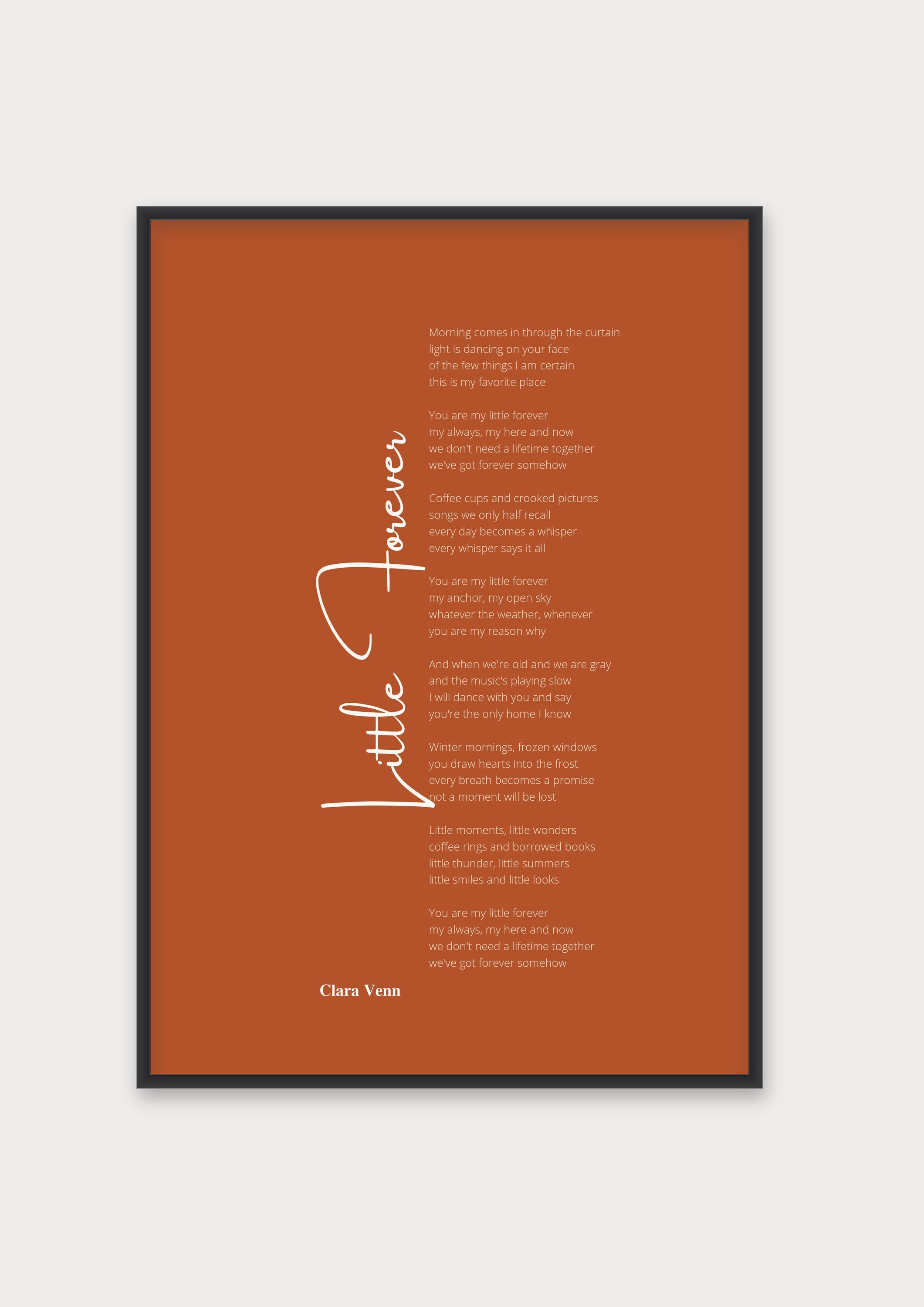 Songtext Poster 5 – Aluminiumrahmen Schwarz