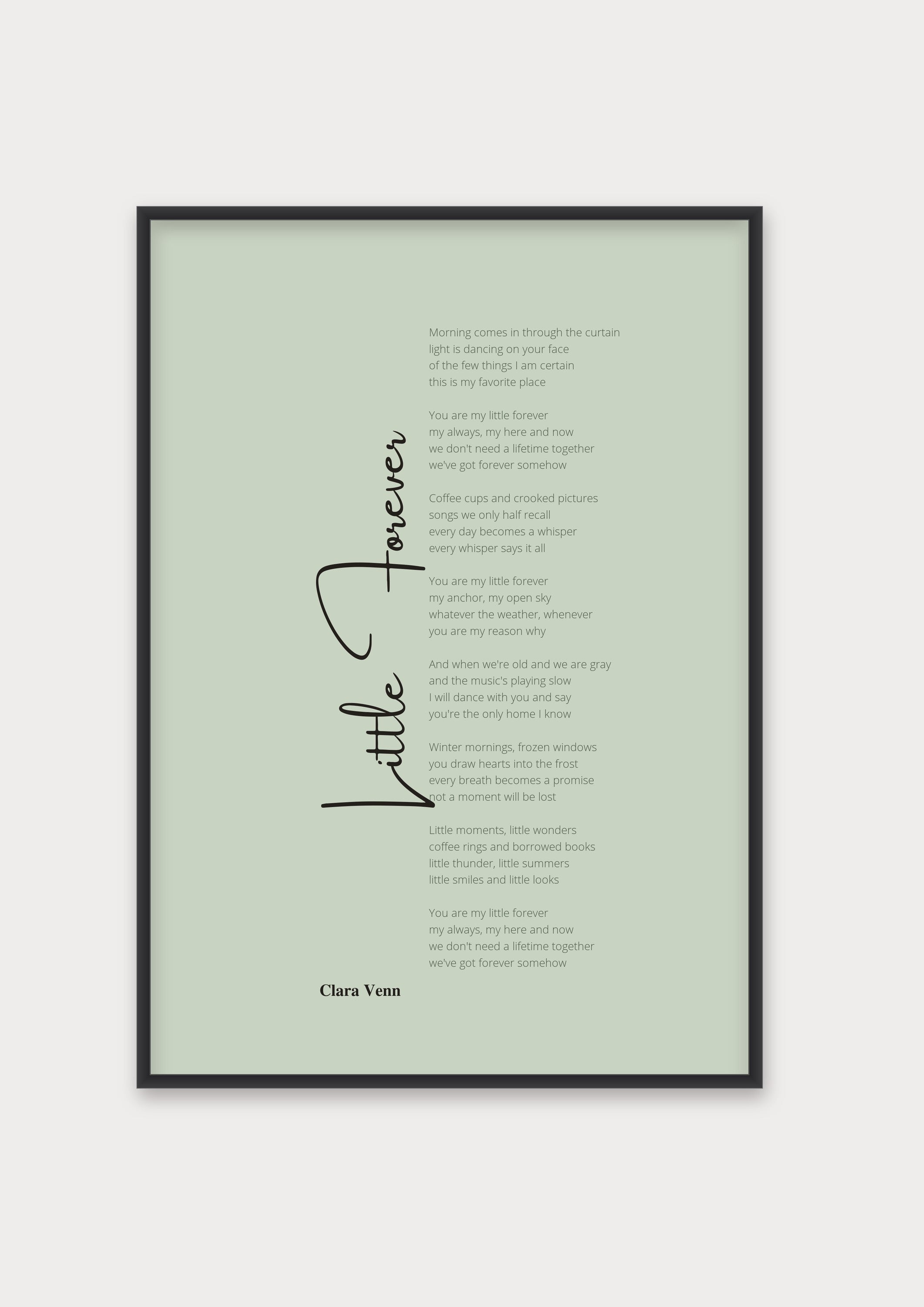 Songtext Poster 5 – Aluminiumrahmen Schwarz