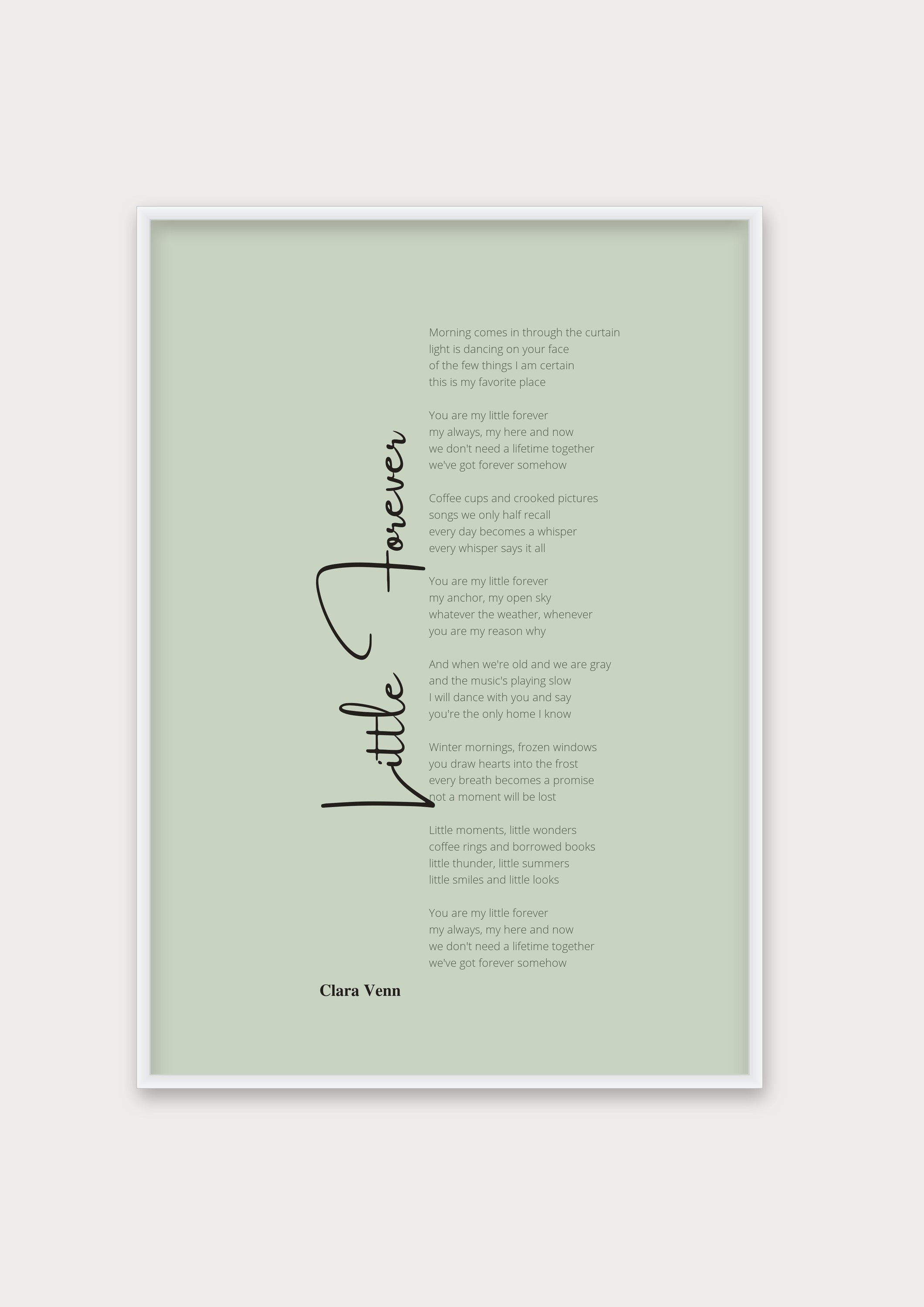 Songtext Poster 5 – Aluminiumrahmen Weiß