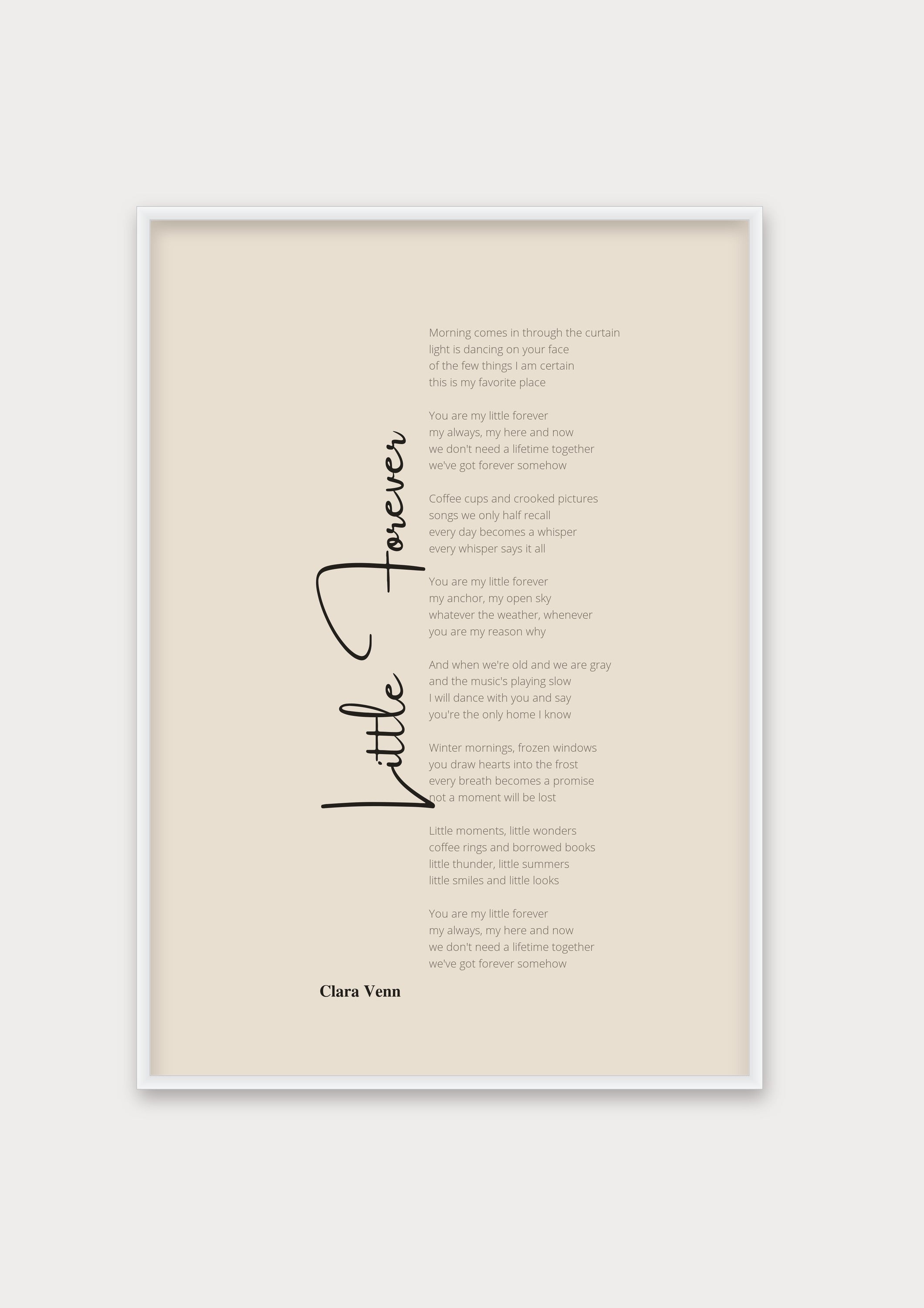 Songtext Poster 5 – Aluminiumrahmen Weiß