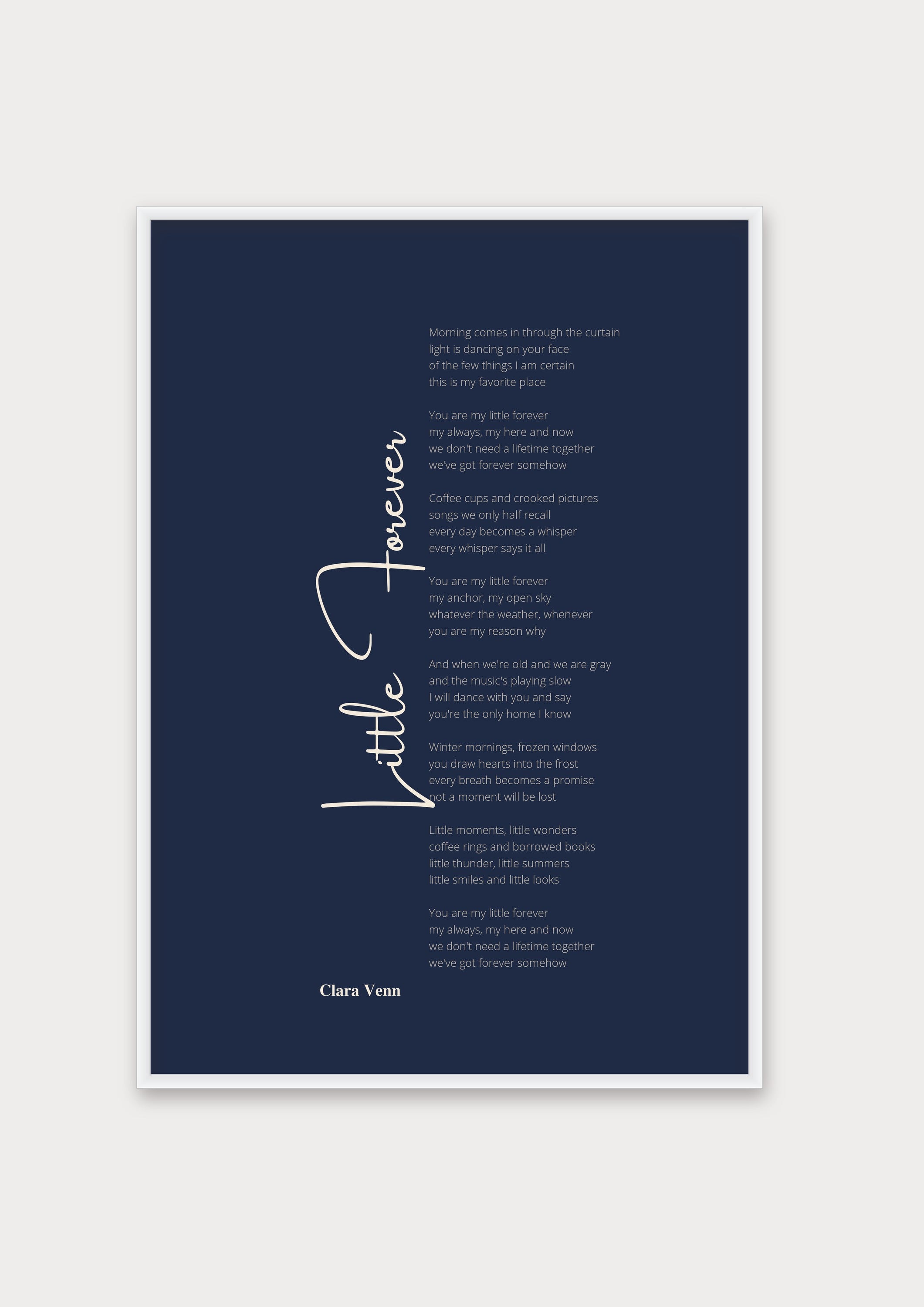 Songtext Poster 5 – Aluminiumrahmen Weiß