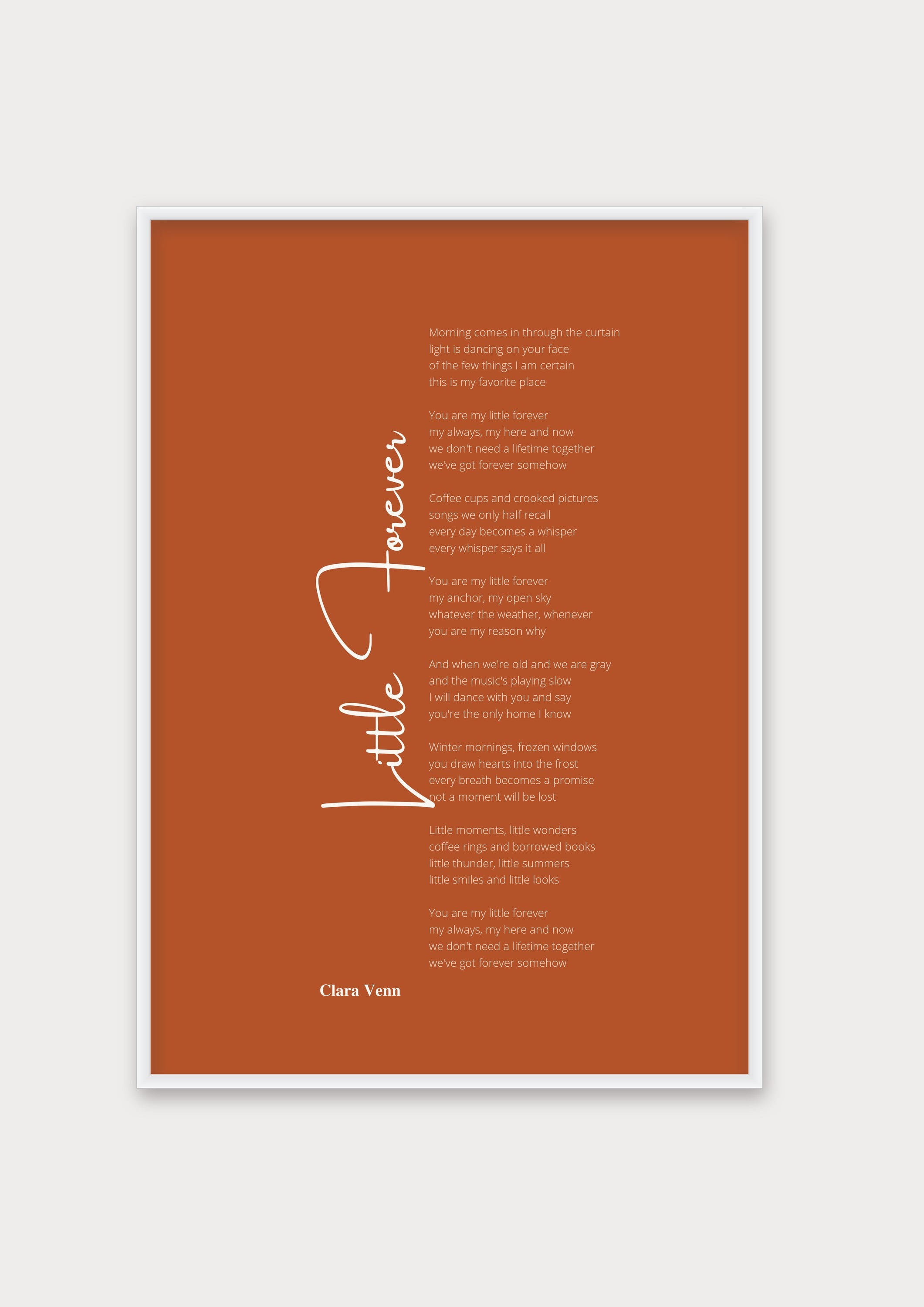 Songtext Poster 5 – Aluminiumrahmen Weiß
