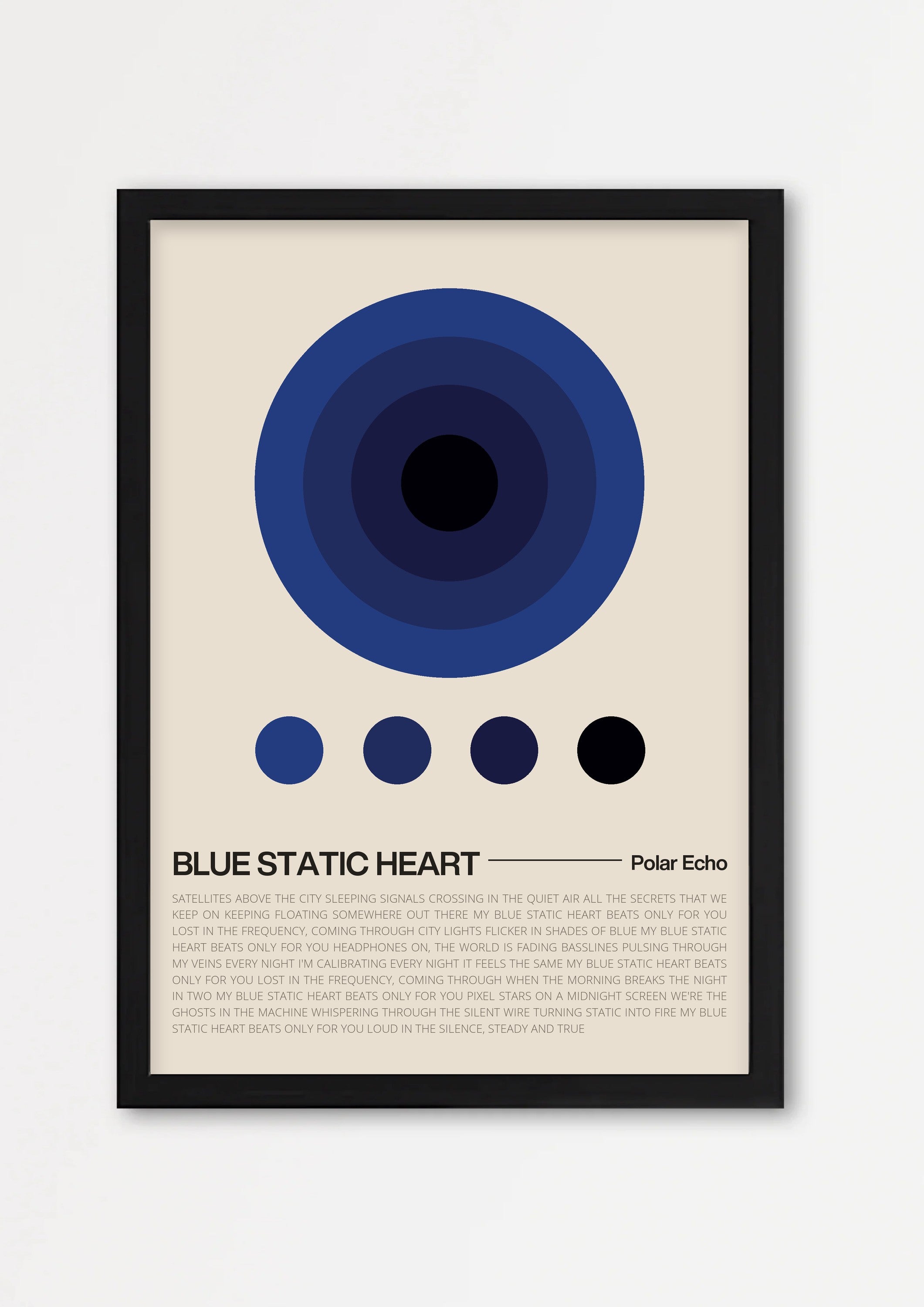 Songtext Poster 7 – Echtholzrahmen Schwarz