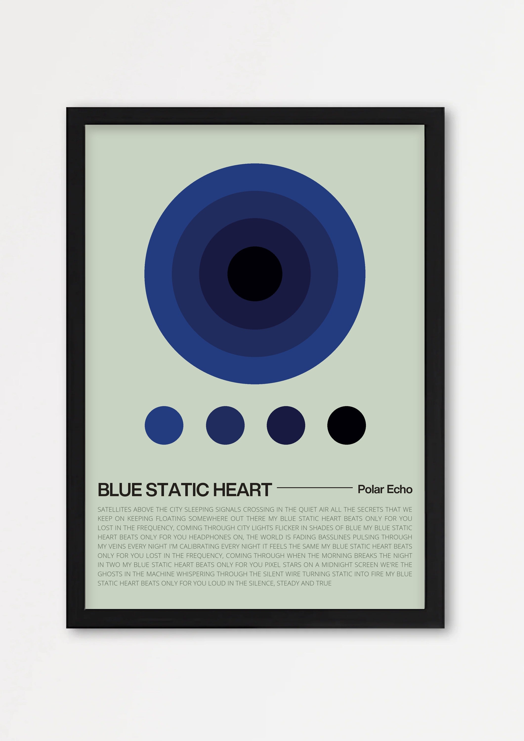 Songtext Poster 7 – Echtholzrahmen Schwarz