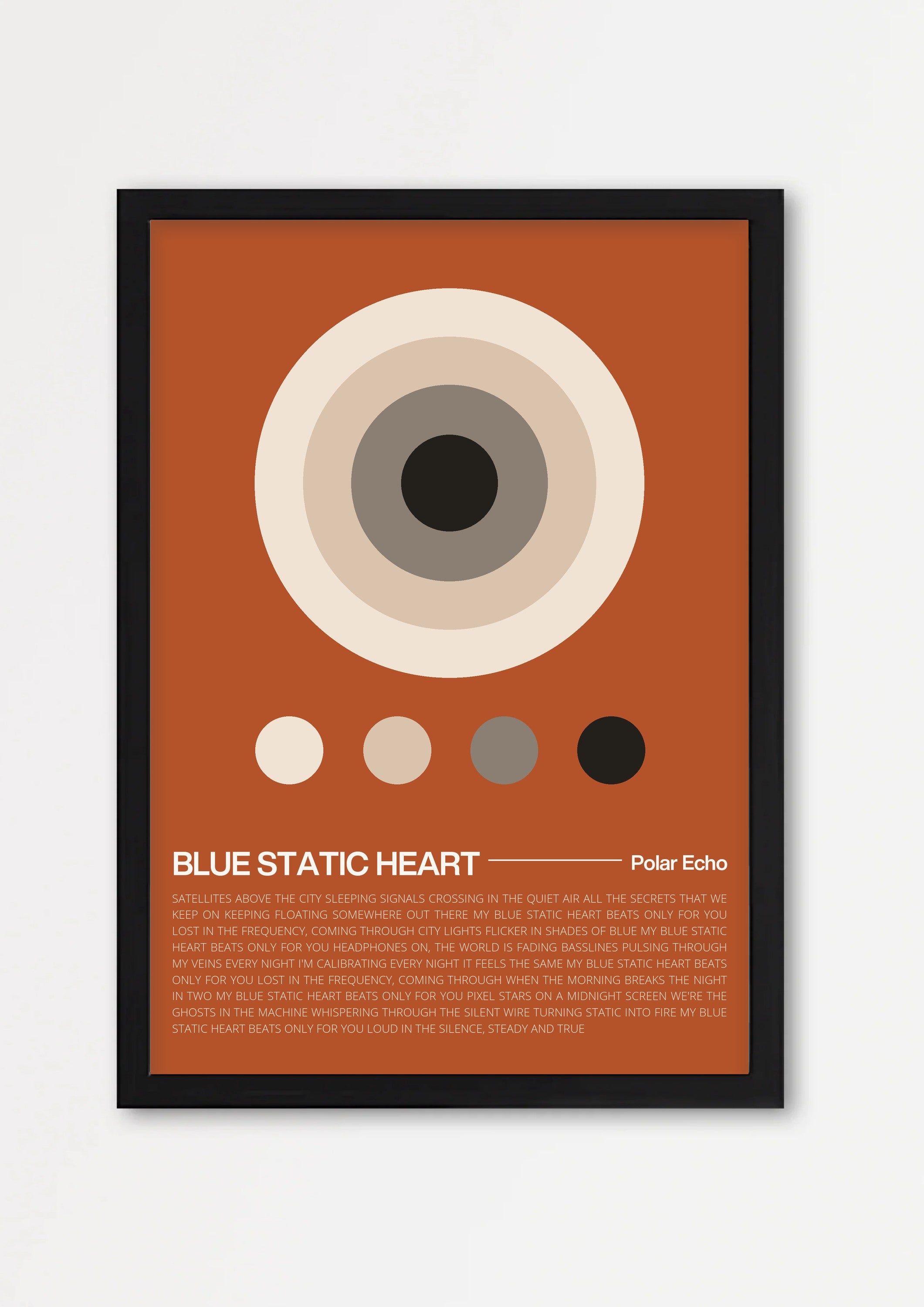 Songtext Poster 7 – Echtholzrahmen Schwarz