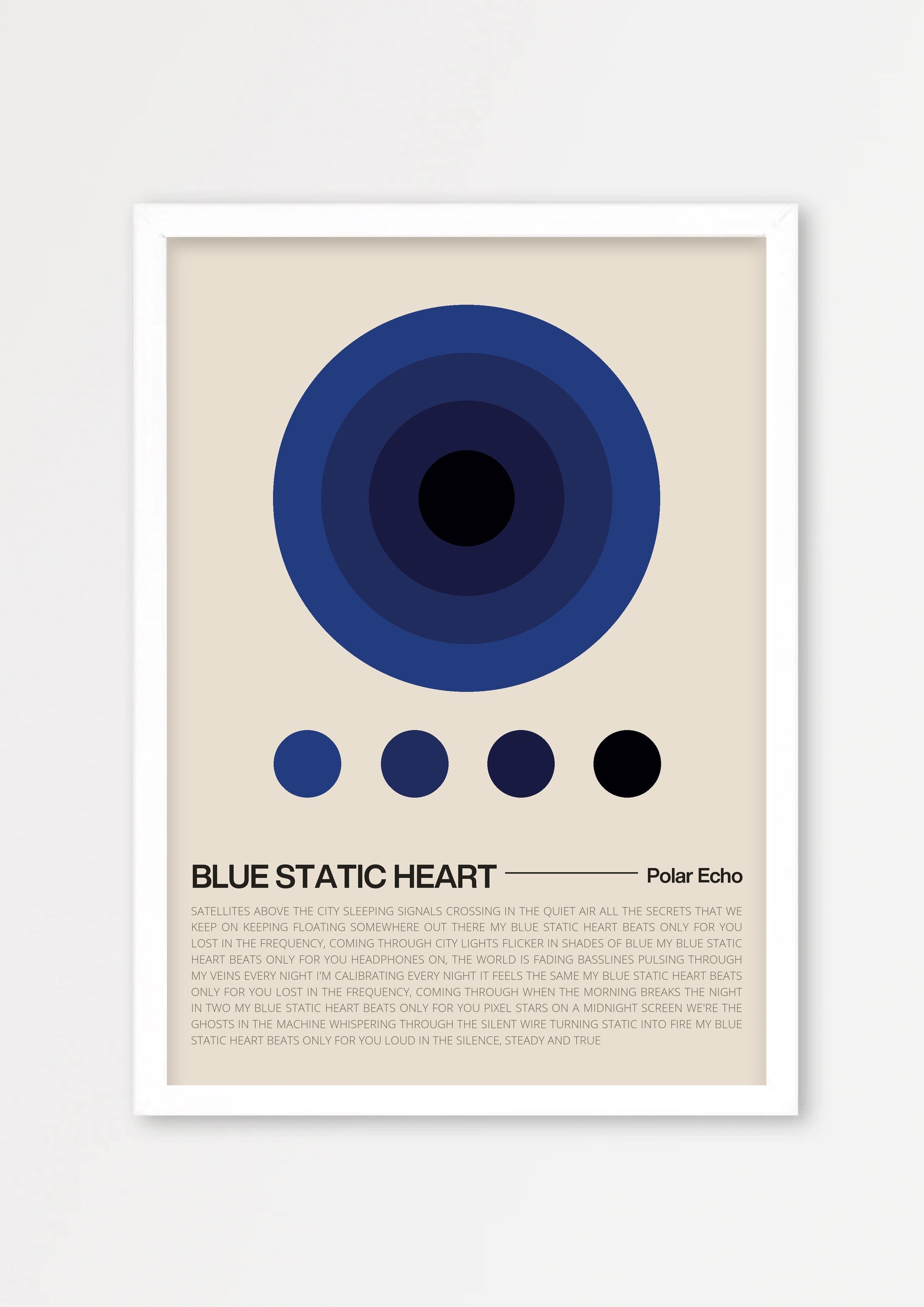 Songtext Poster 7 – Echtholzrahmen Weiß