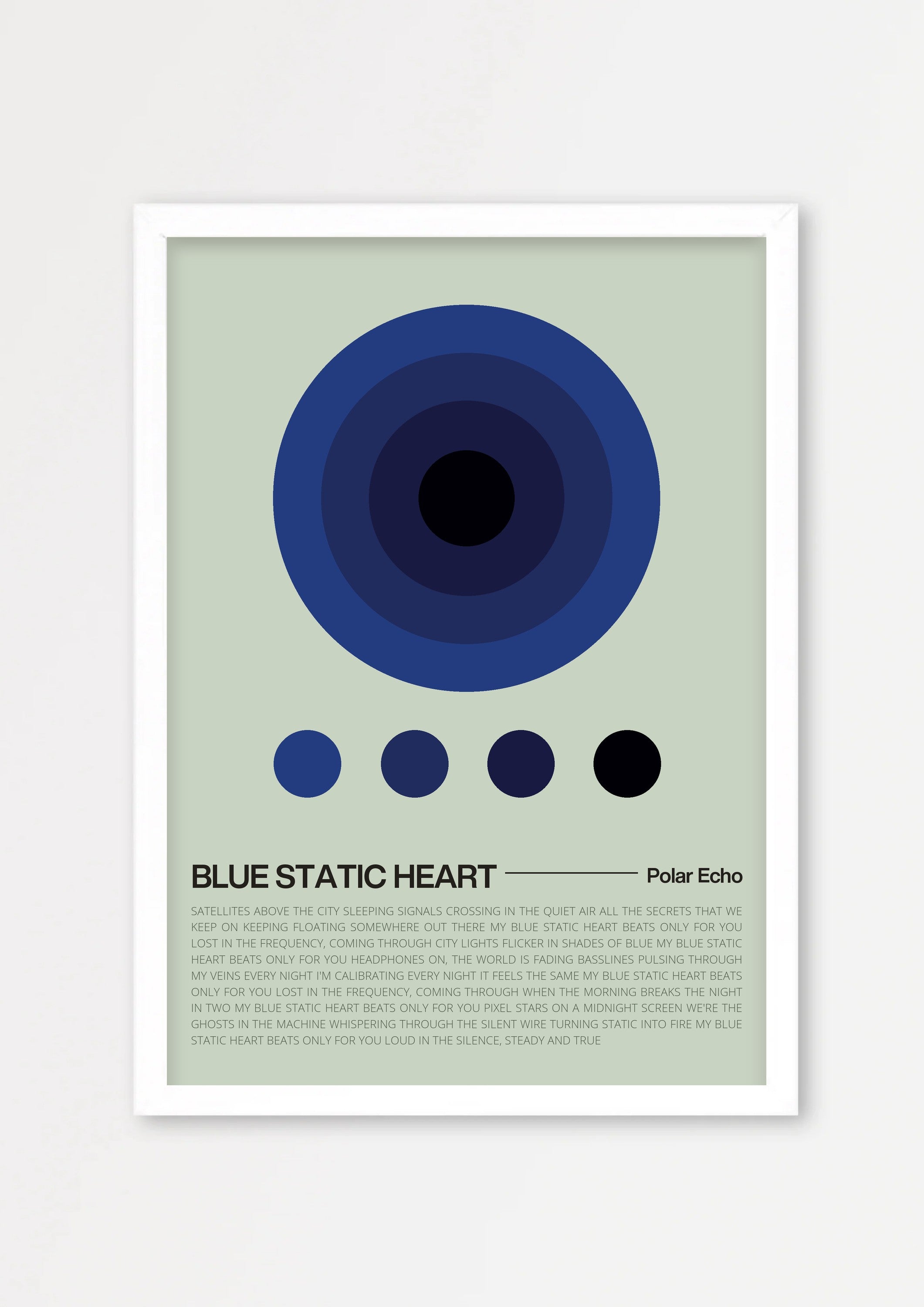 Songtext Poster 7 – Echtholzrahmen Weiß
