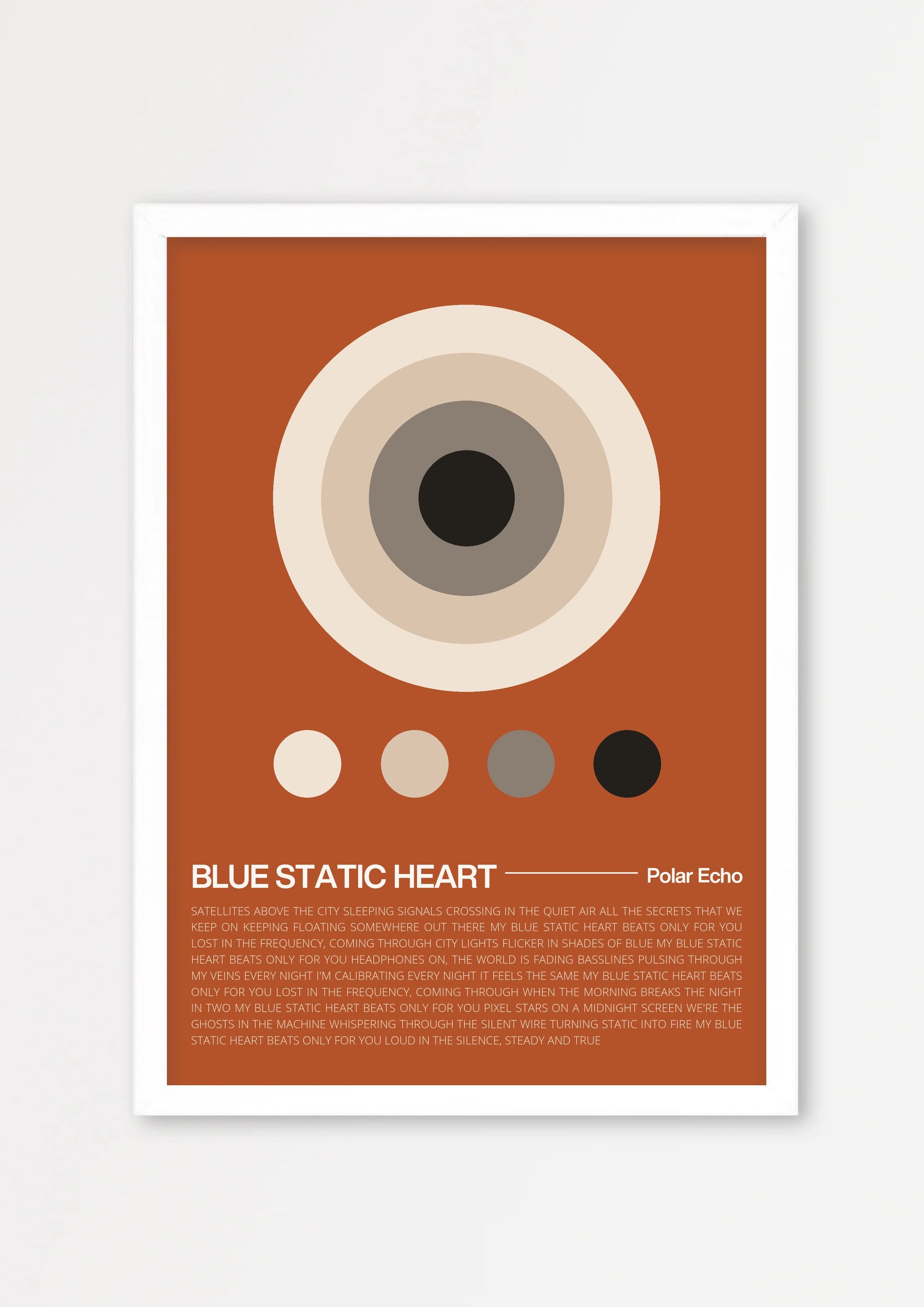 Songtext Poster 7 – Echtholzrahmen Weiß