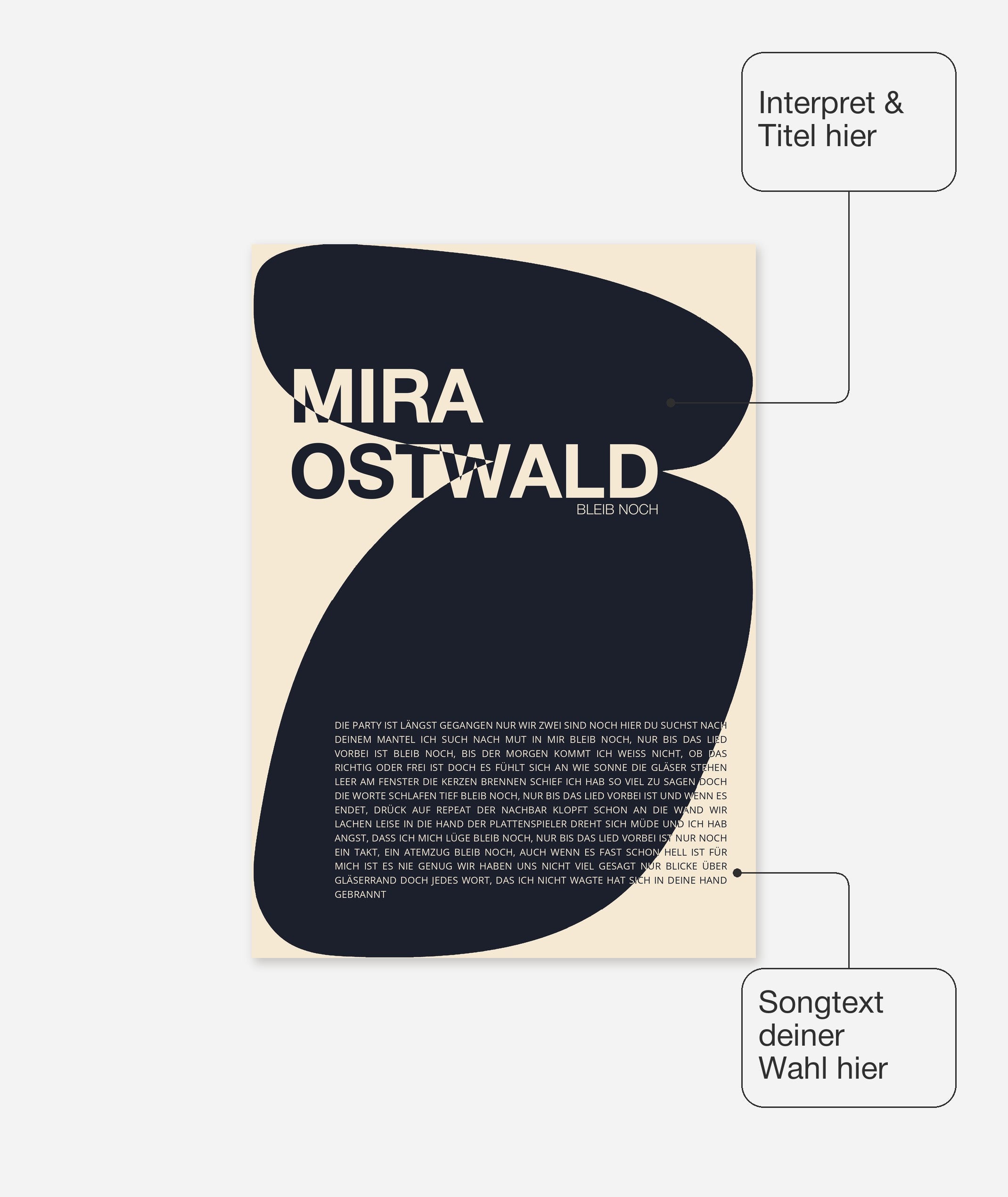 Personalisiertes Songtext-Poster, Design 8 – Songtext, Interpret und Titel frei wählbar