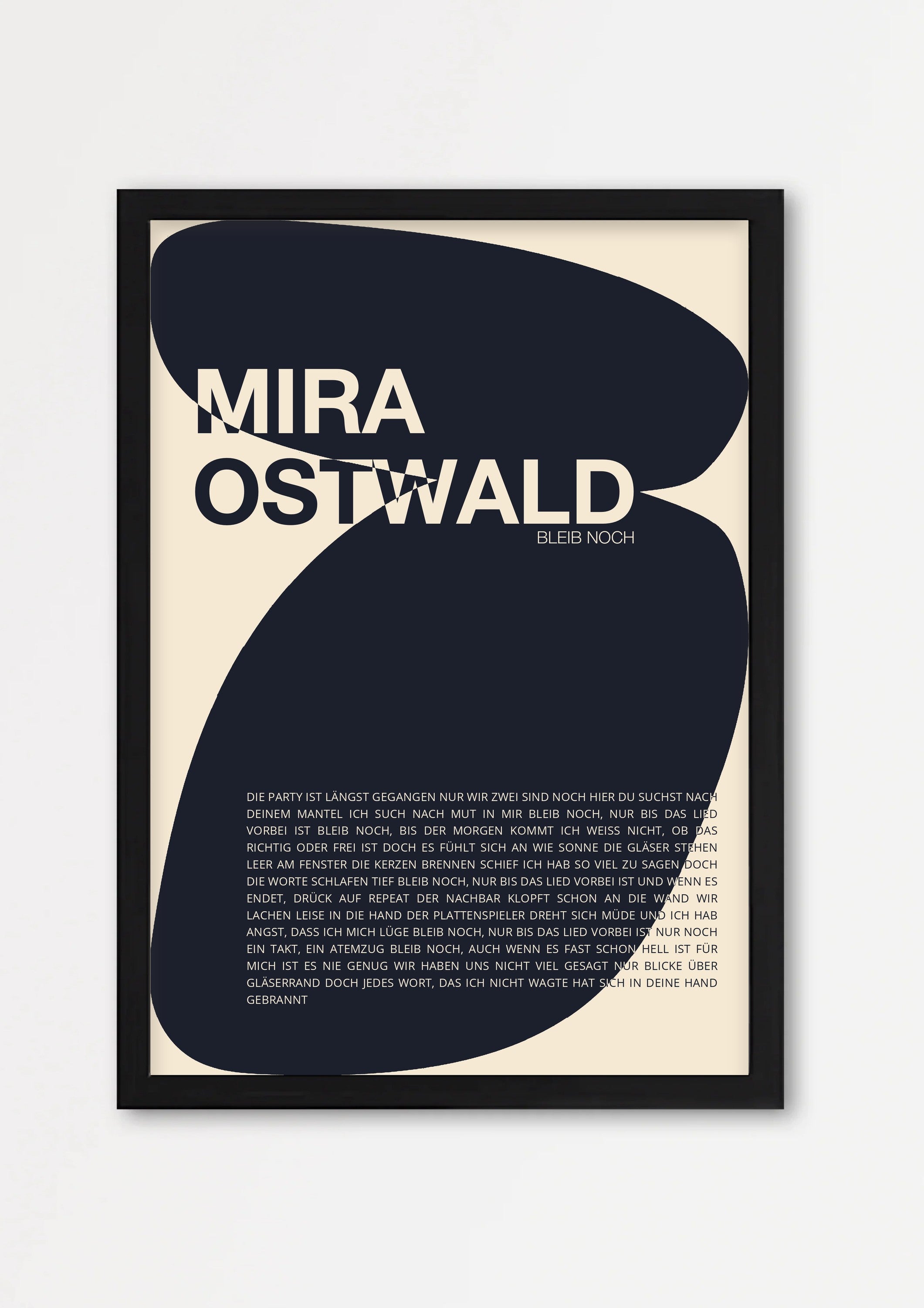 Personalisiertes Songtext-Poster, Design 8 – Echtholzrahmen Schwarz