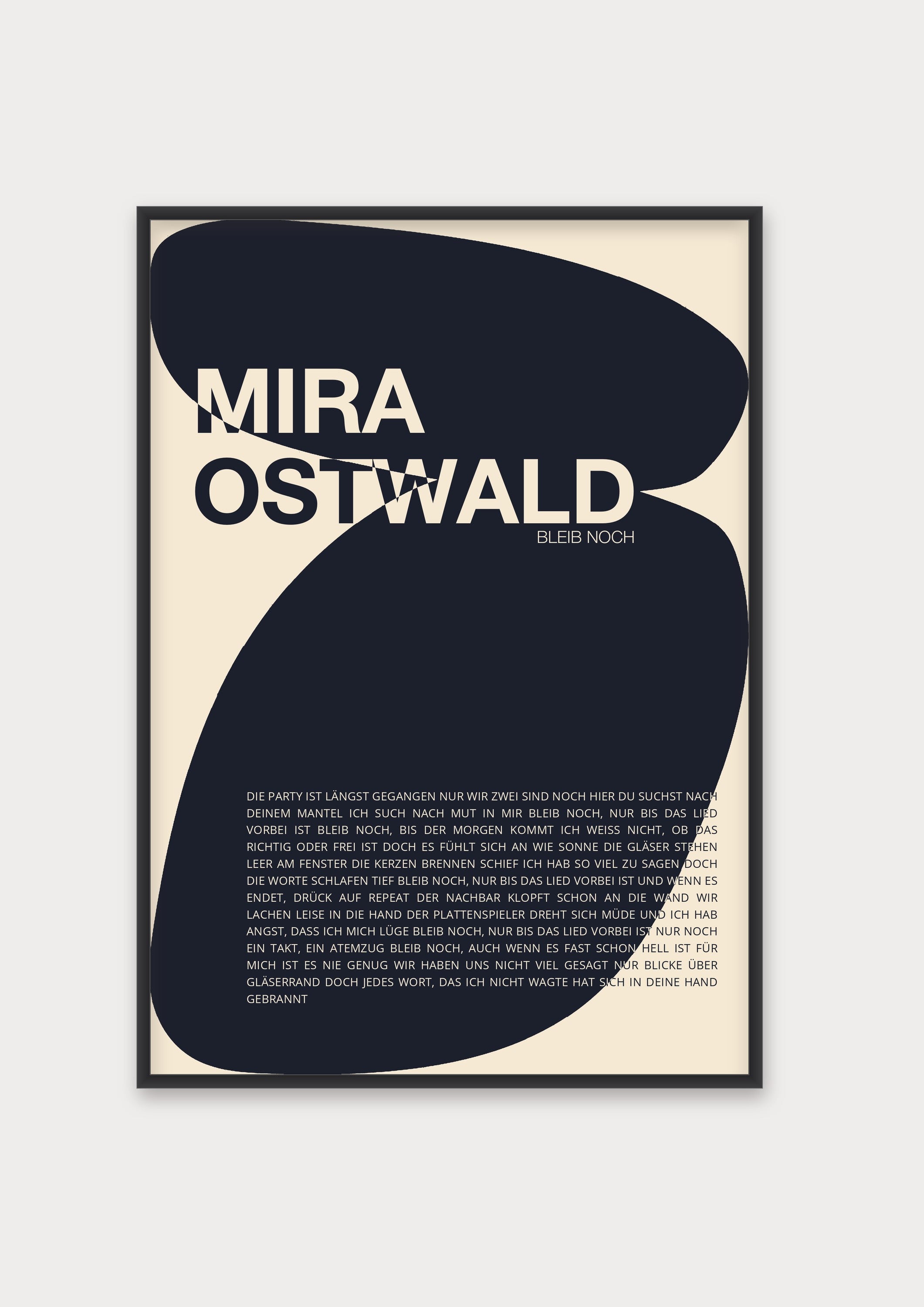 Personalisiertes Songtext-Poster, Design 8 – Aluminiumrahmen Schwarz