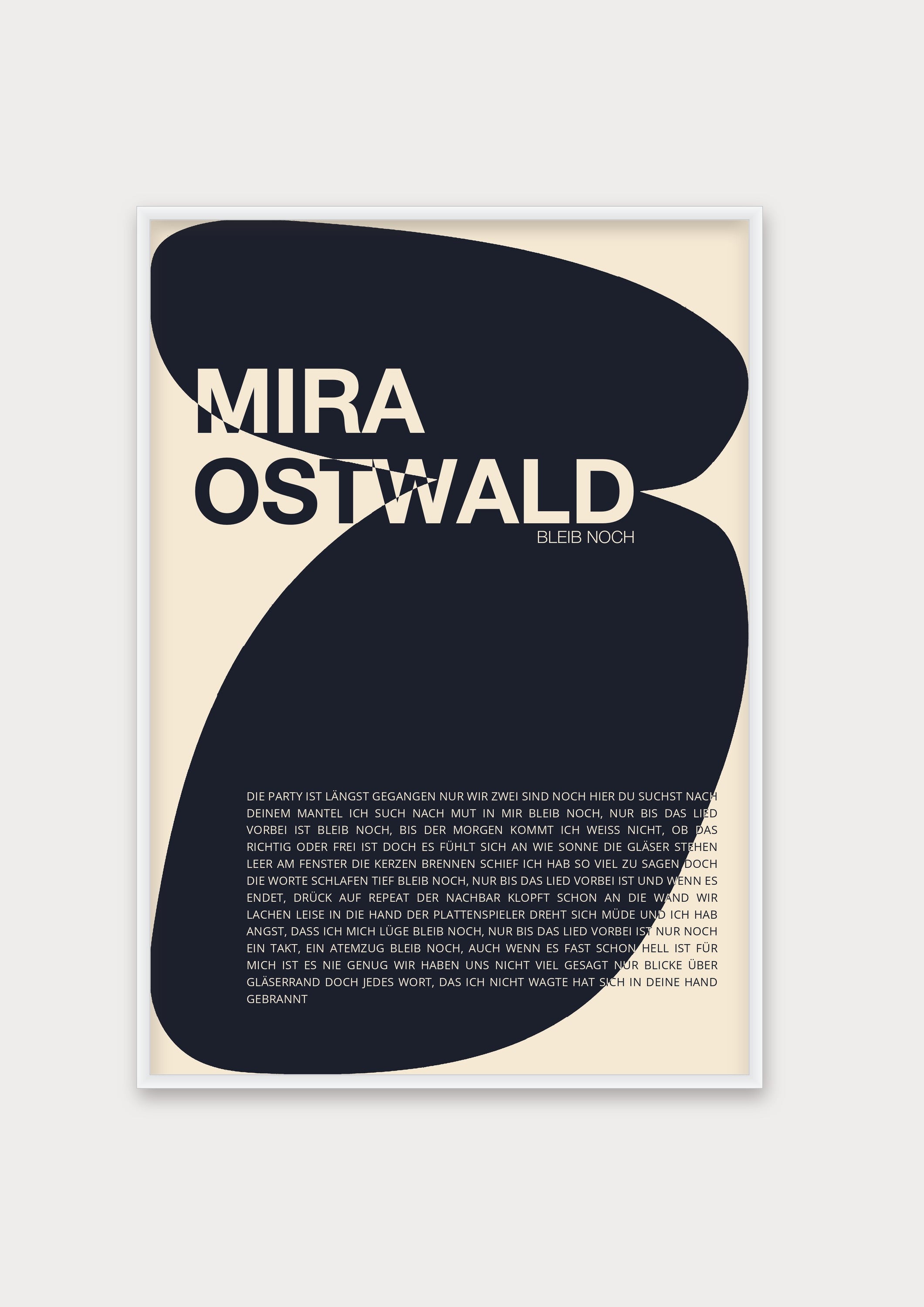 Personalisiertes Songtext-Poster, Design 8 – Aluminiumrahmen Weiß