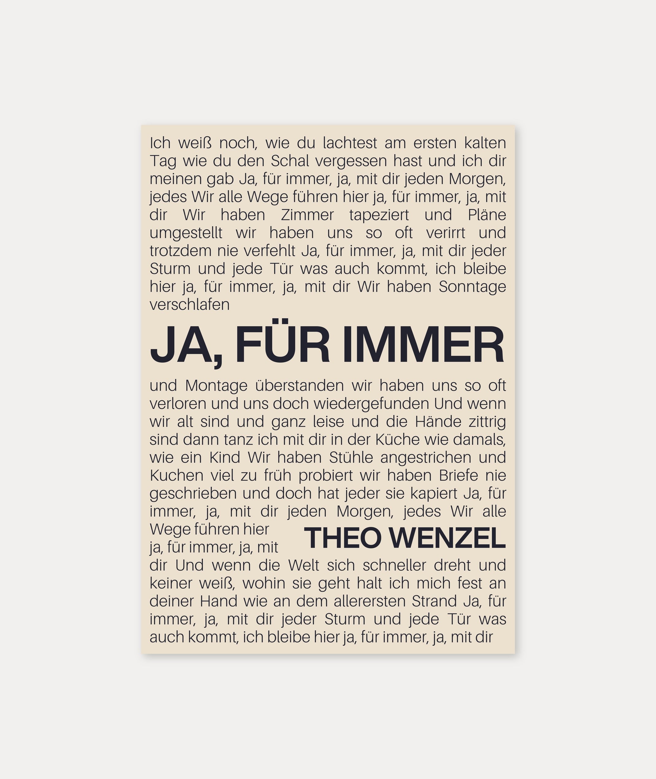 Personalisiertes Songtext-Poster, Design 9