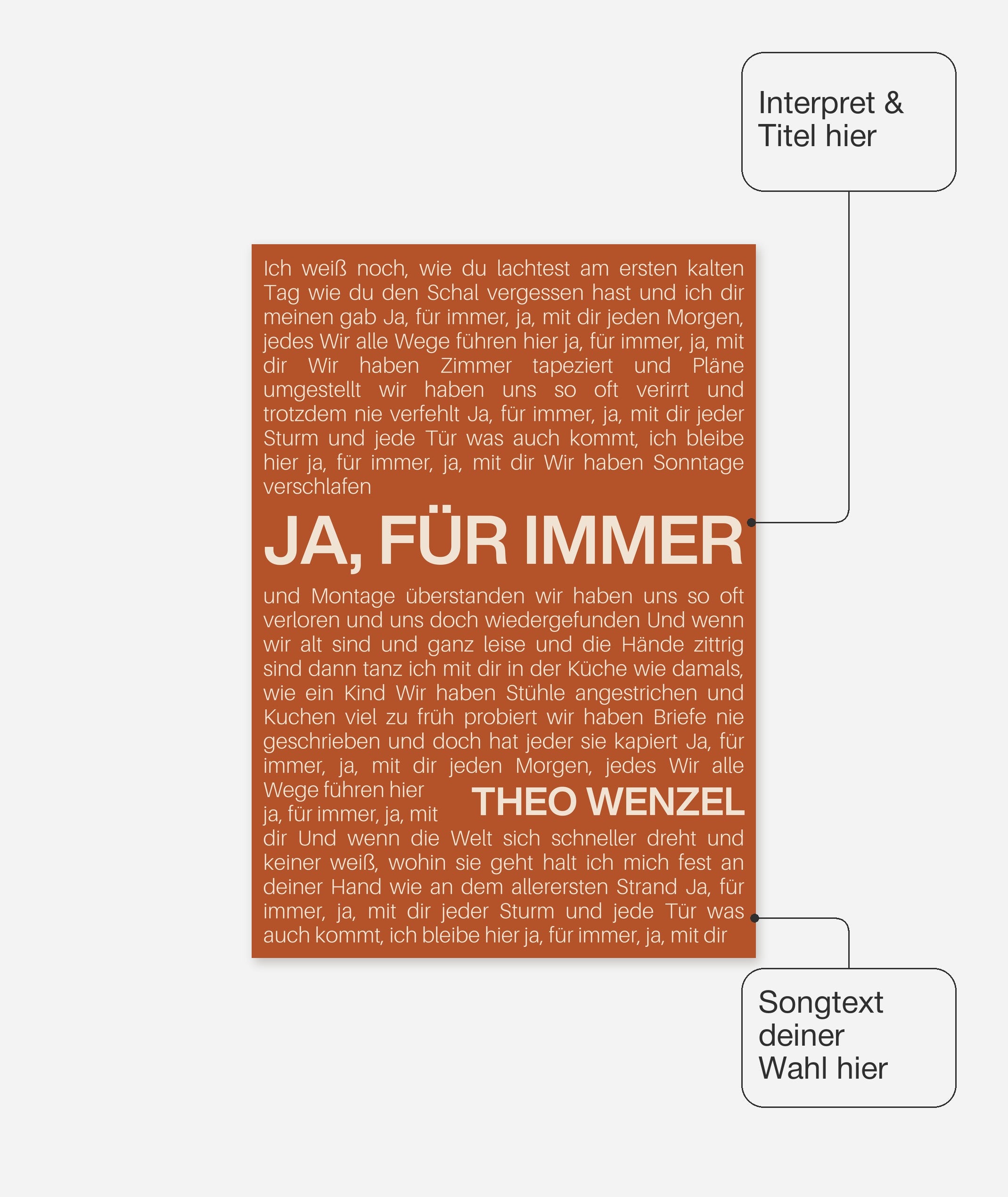 Songtext Poster 9 – Felder frei wählbar