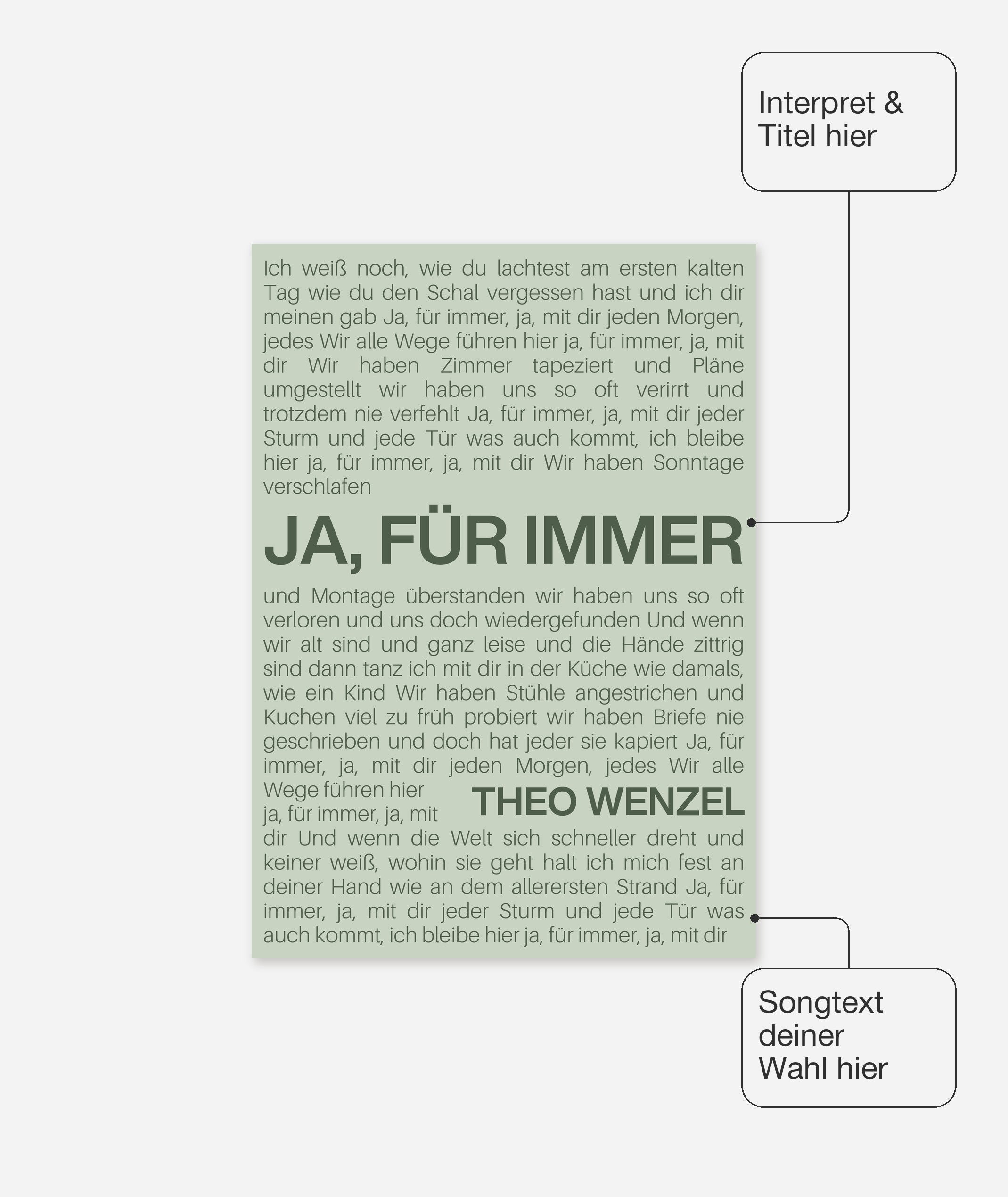 Songtext Poster 9 – Felder frei wählbar