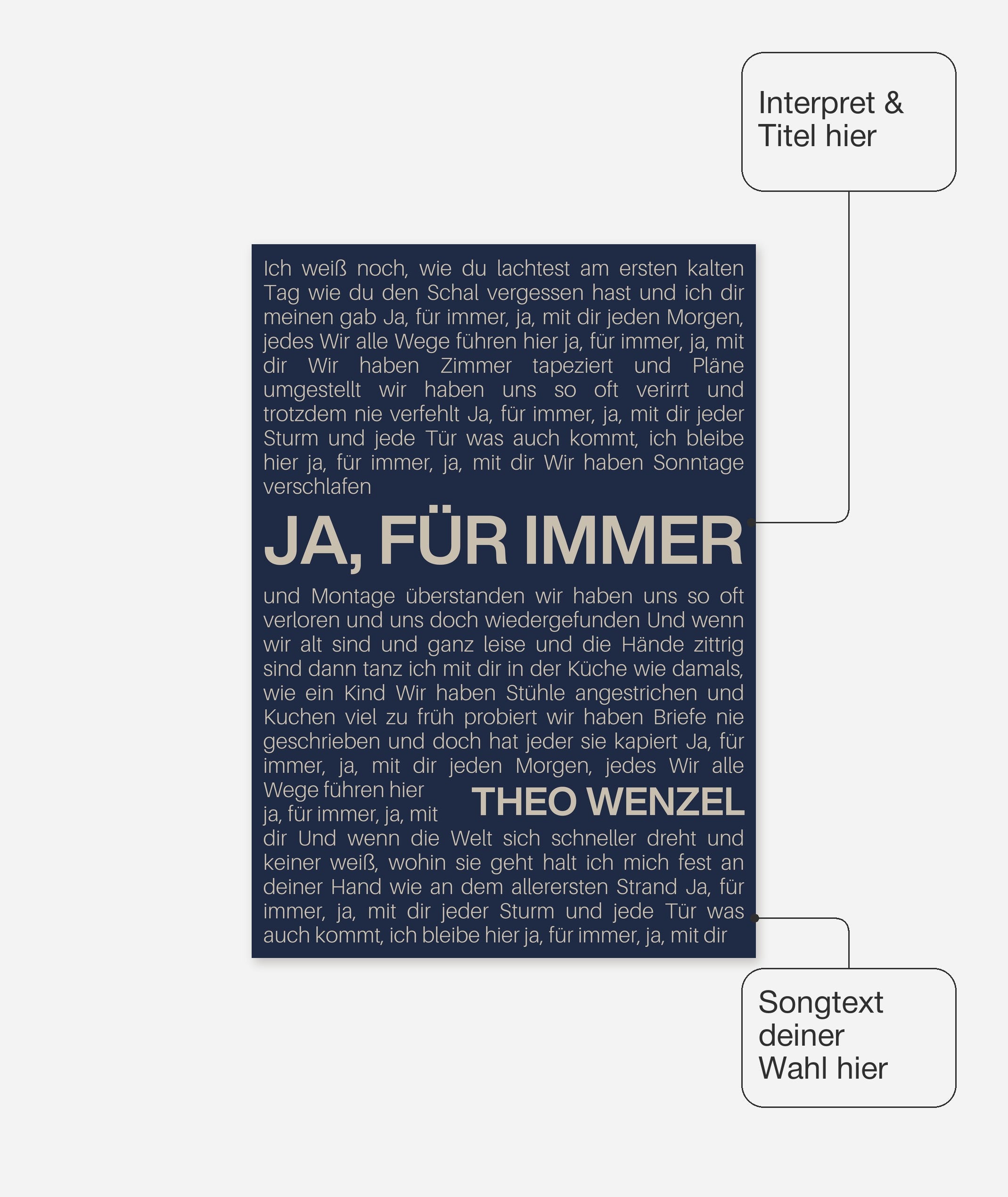 Songtext Poster 9 – Felder frei wählbar