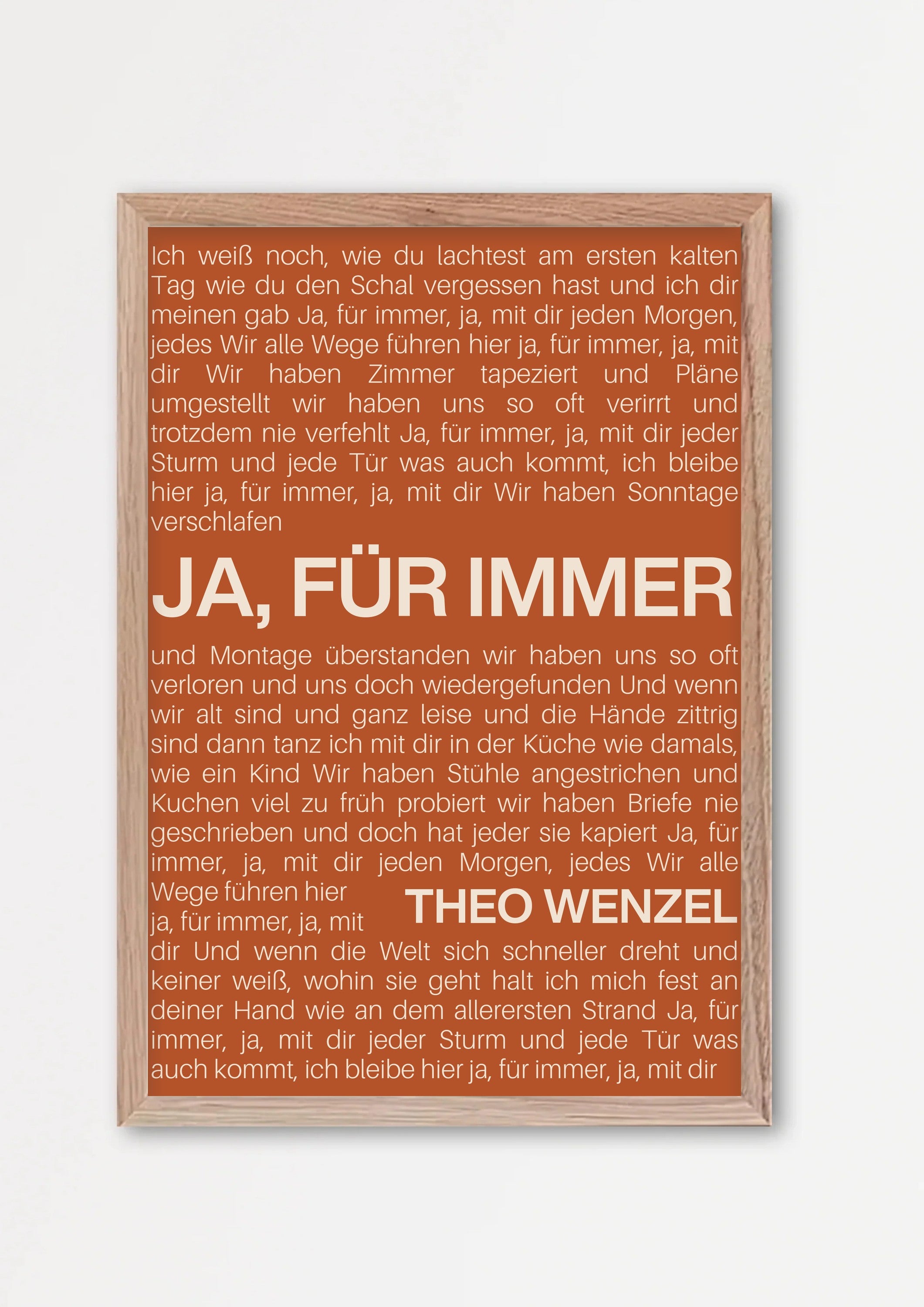 Songtext Poster 9 – Echtholzrahmen Natur