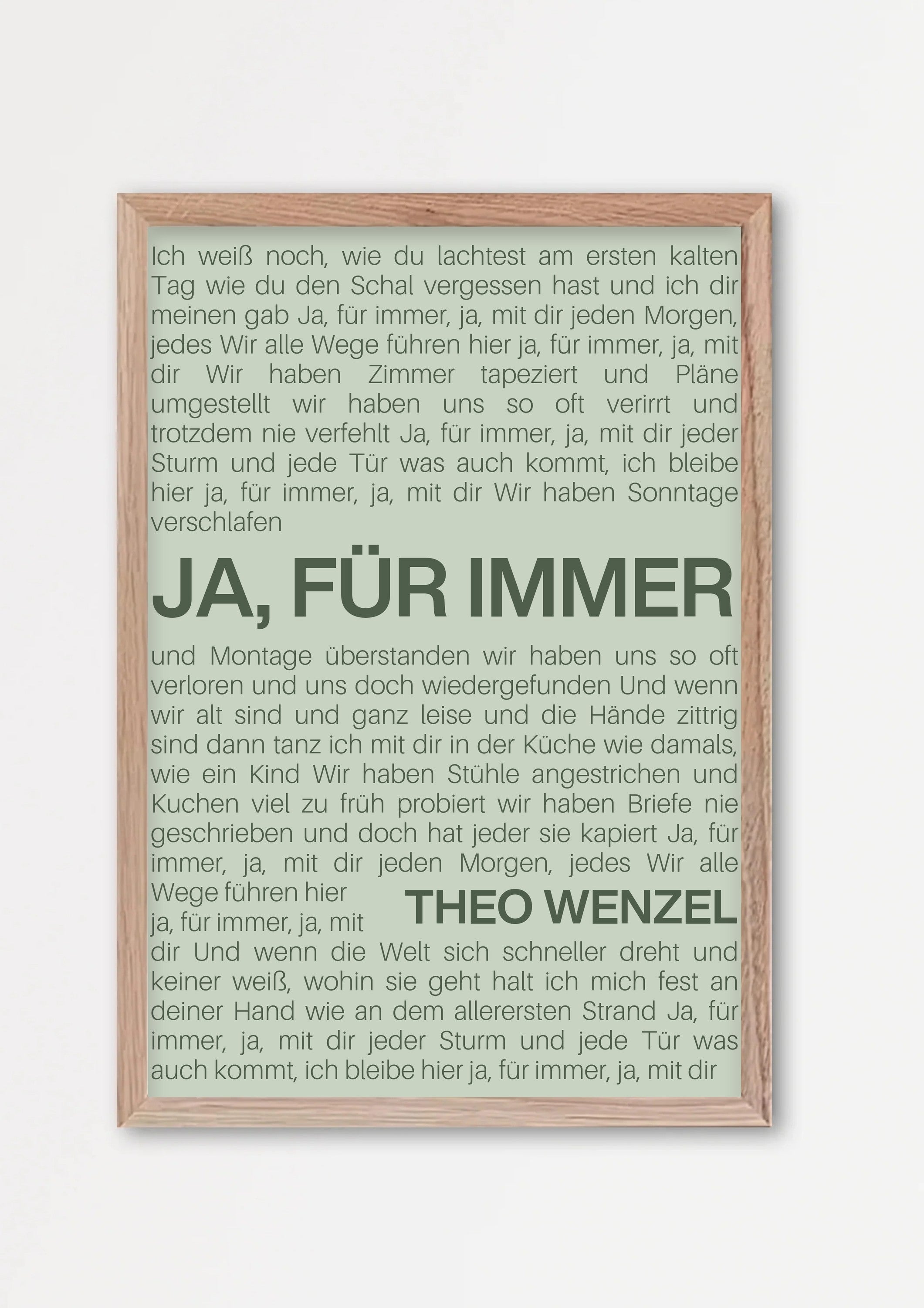Songtext Poster 9 – Echtholzrahmen Natur