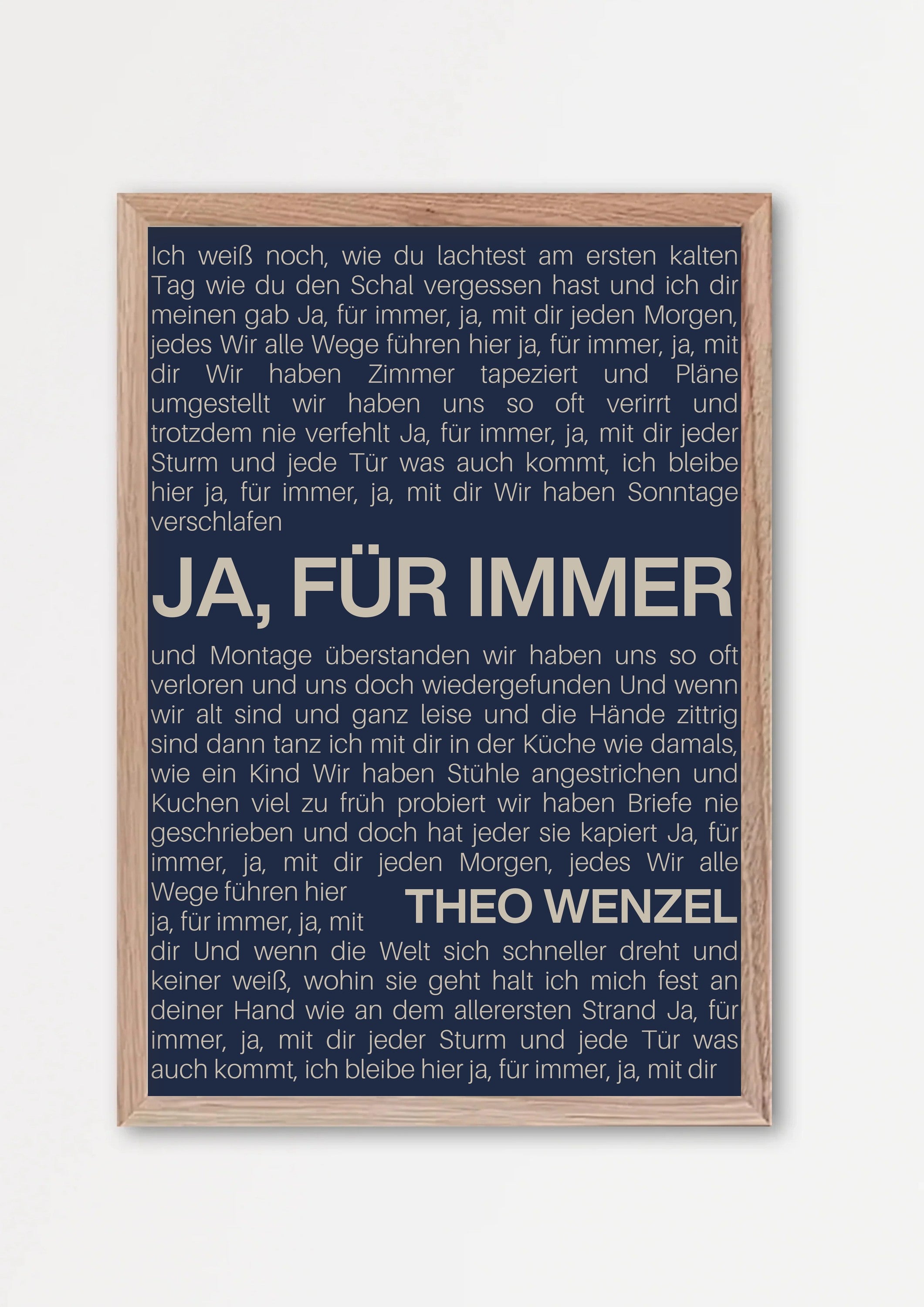 Songtext Poster 9 – Echtholzrahmen Natur