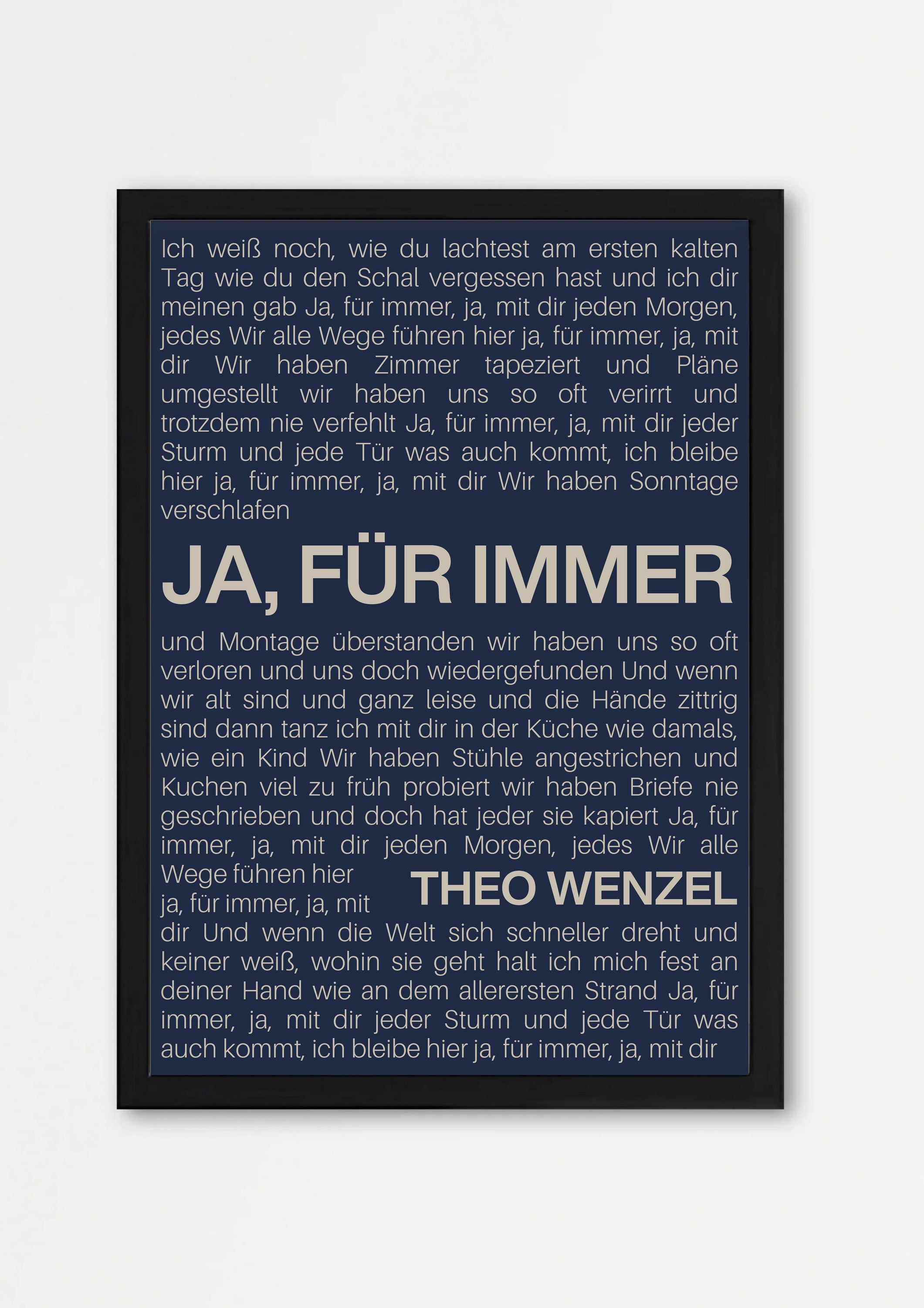 Songtext Poster 9 – Echtholzrahmen Schwarz
