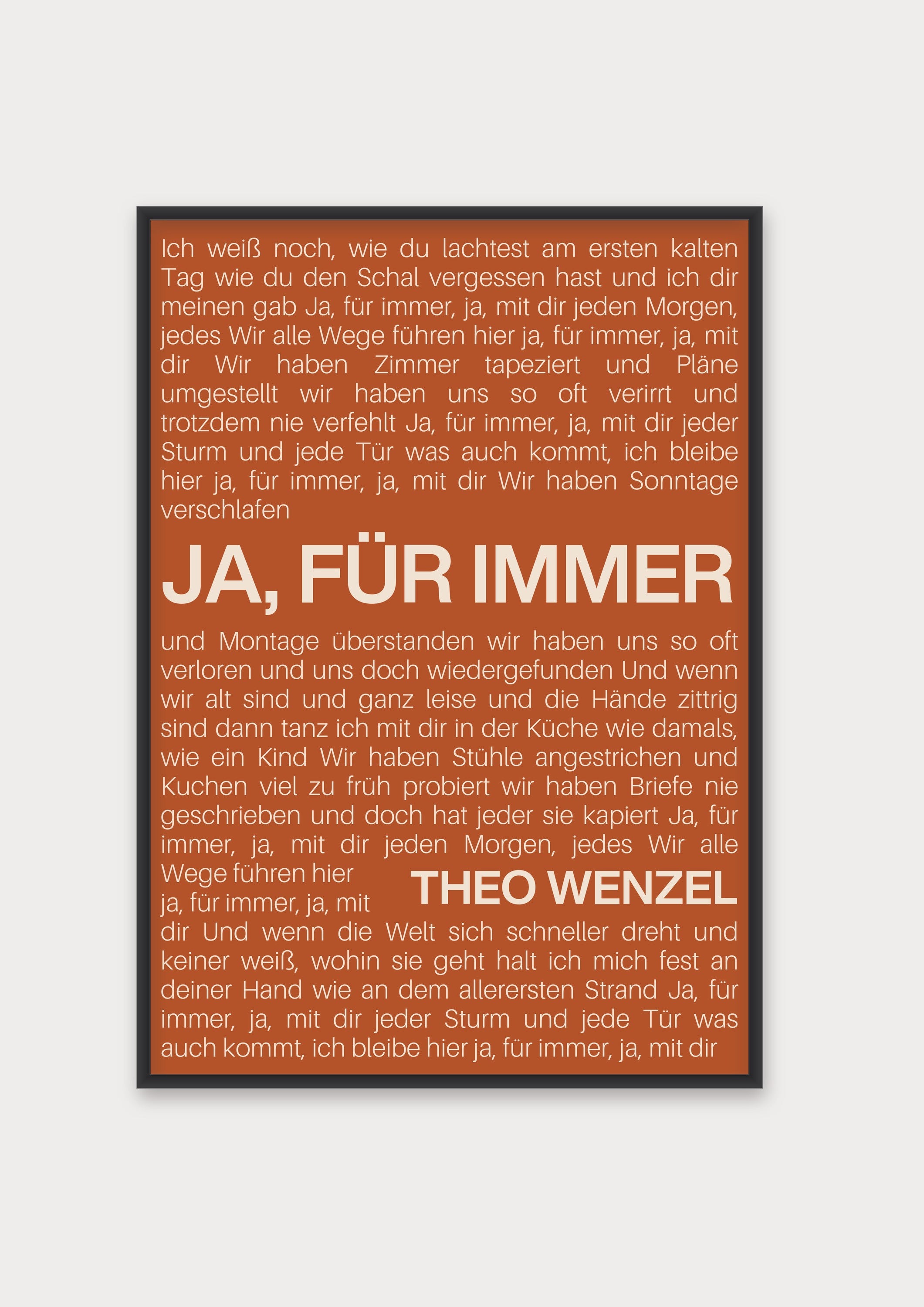 Songtext Poster 9 – Aluminiumrahmen Schwarz