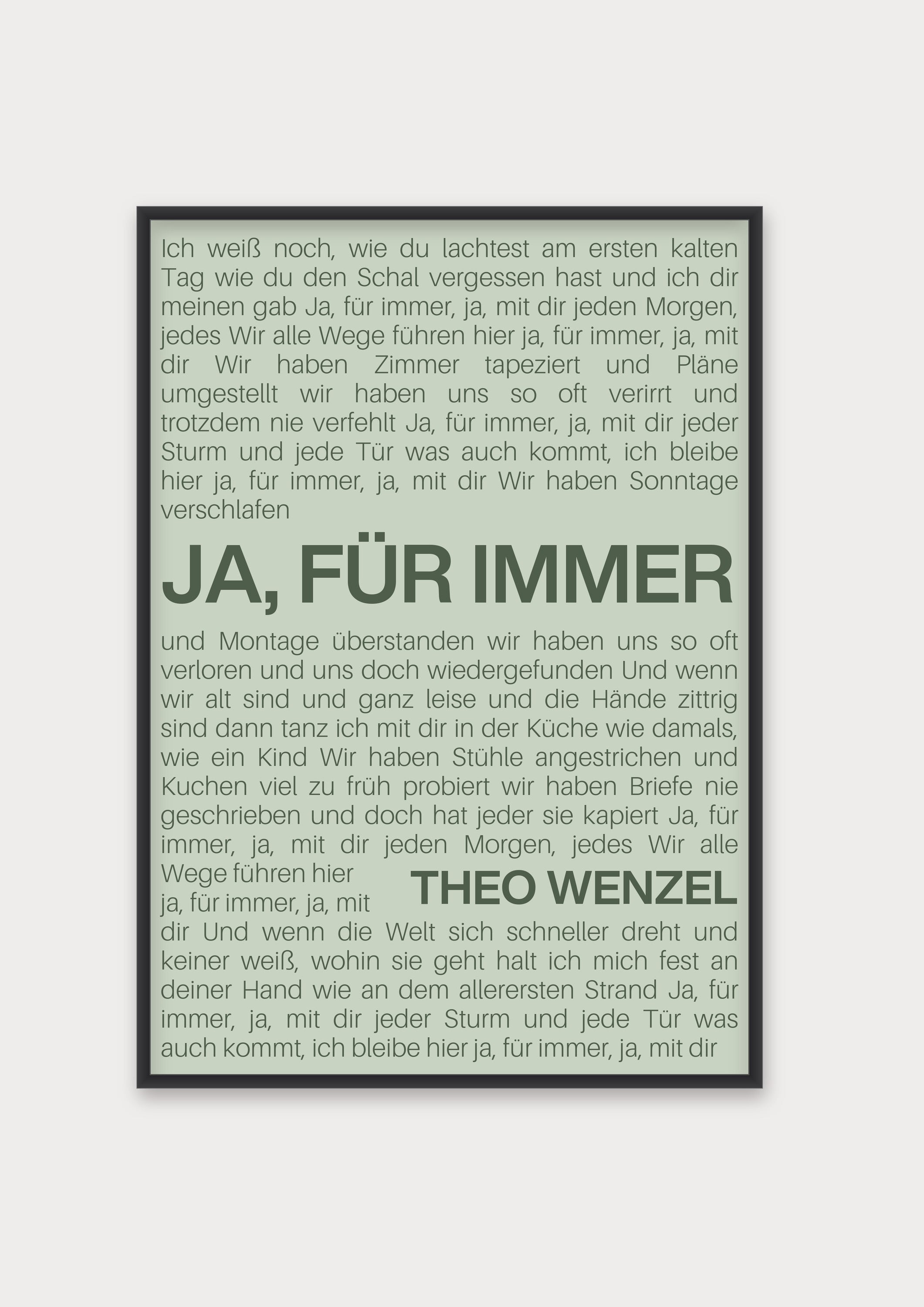 Songtext Poster 9 – Aluminiumrahmen Schwarz