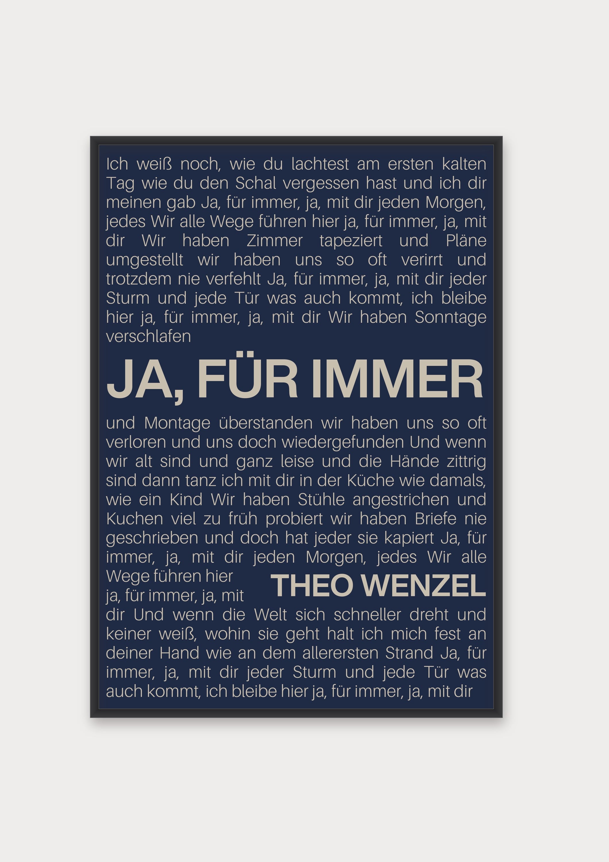 Songtext Poster 9 – Aluminiumrahmen Schwarz