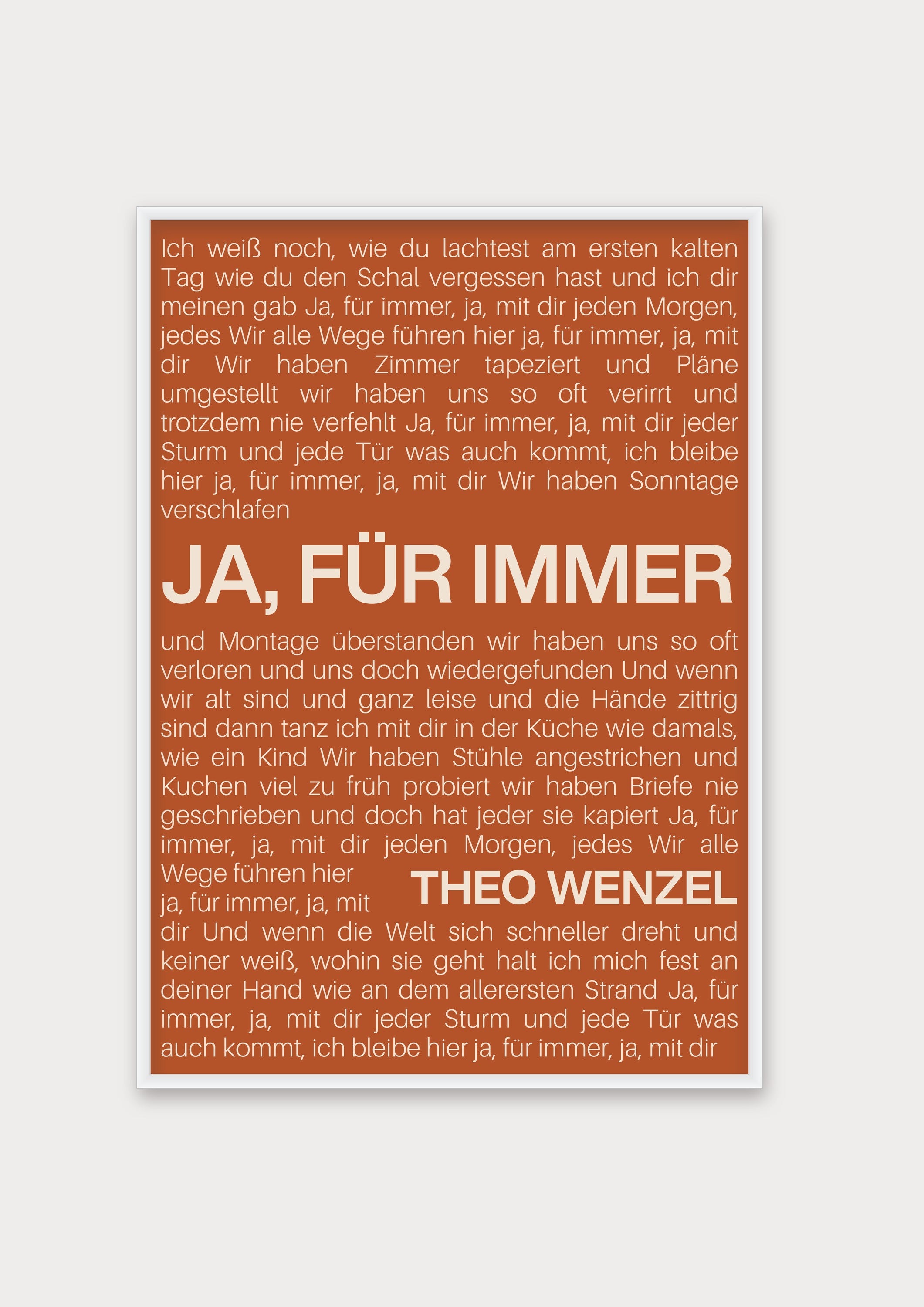 Songtext Poster 9 – Aluminiumrahmen Weiß
