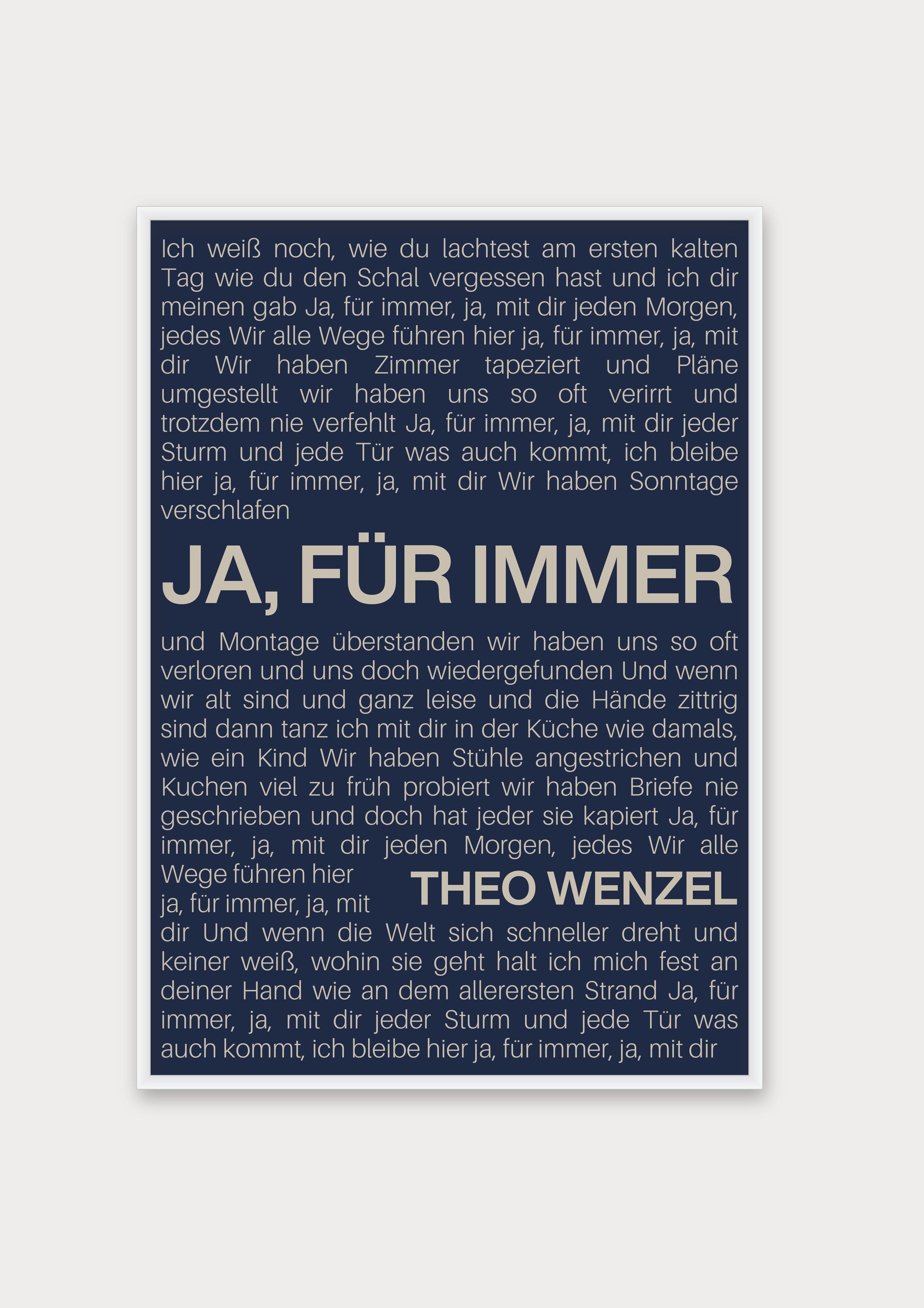 Songtext Poster 9 – Aluminiumrahmen Weiß