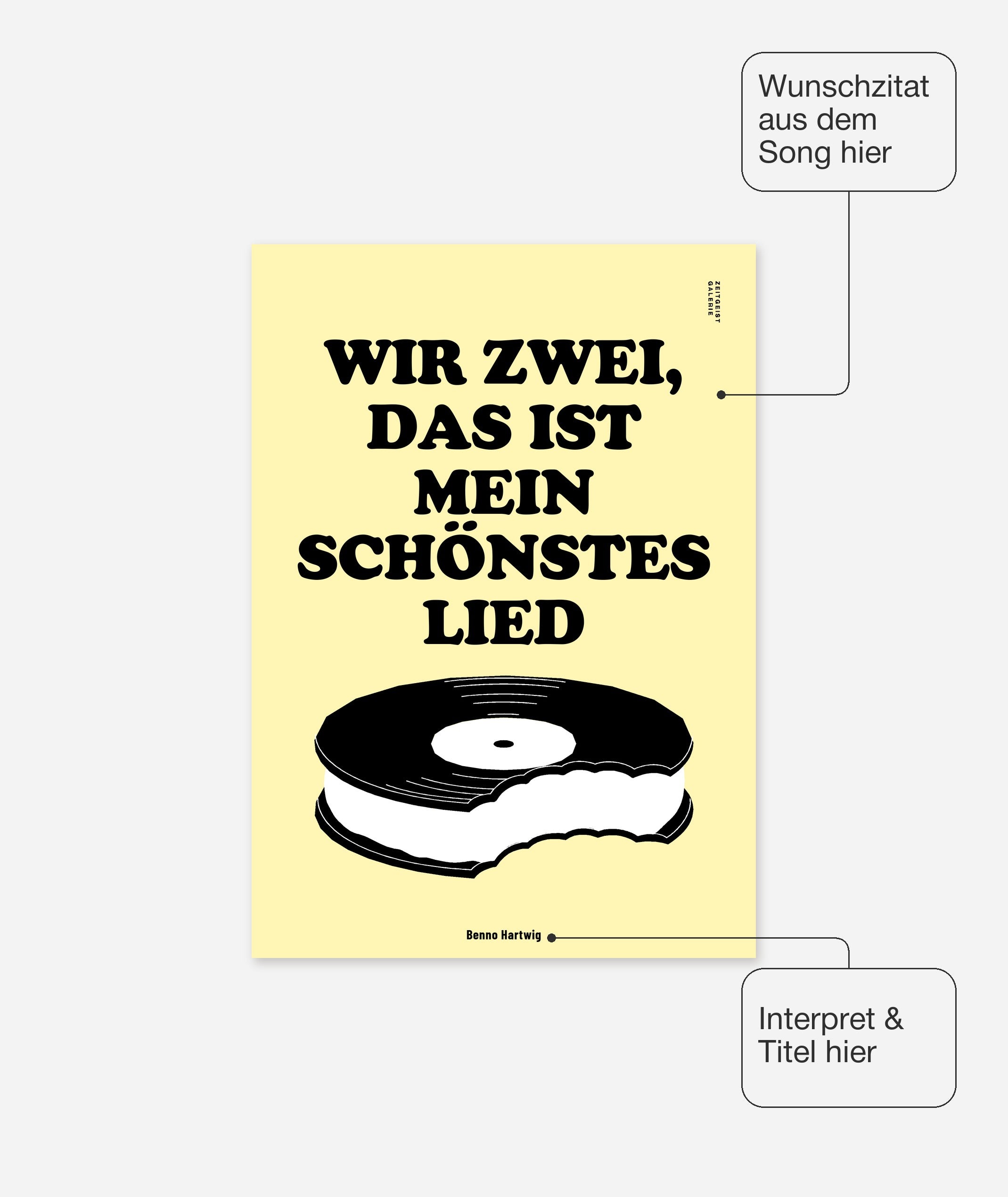 Personalisiertes Songzitat-Poster, Design 10 – Zitat, Interpret und Titel frei wählbar