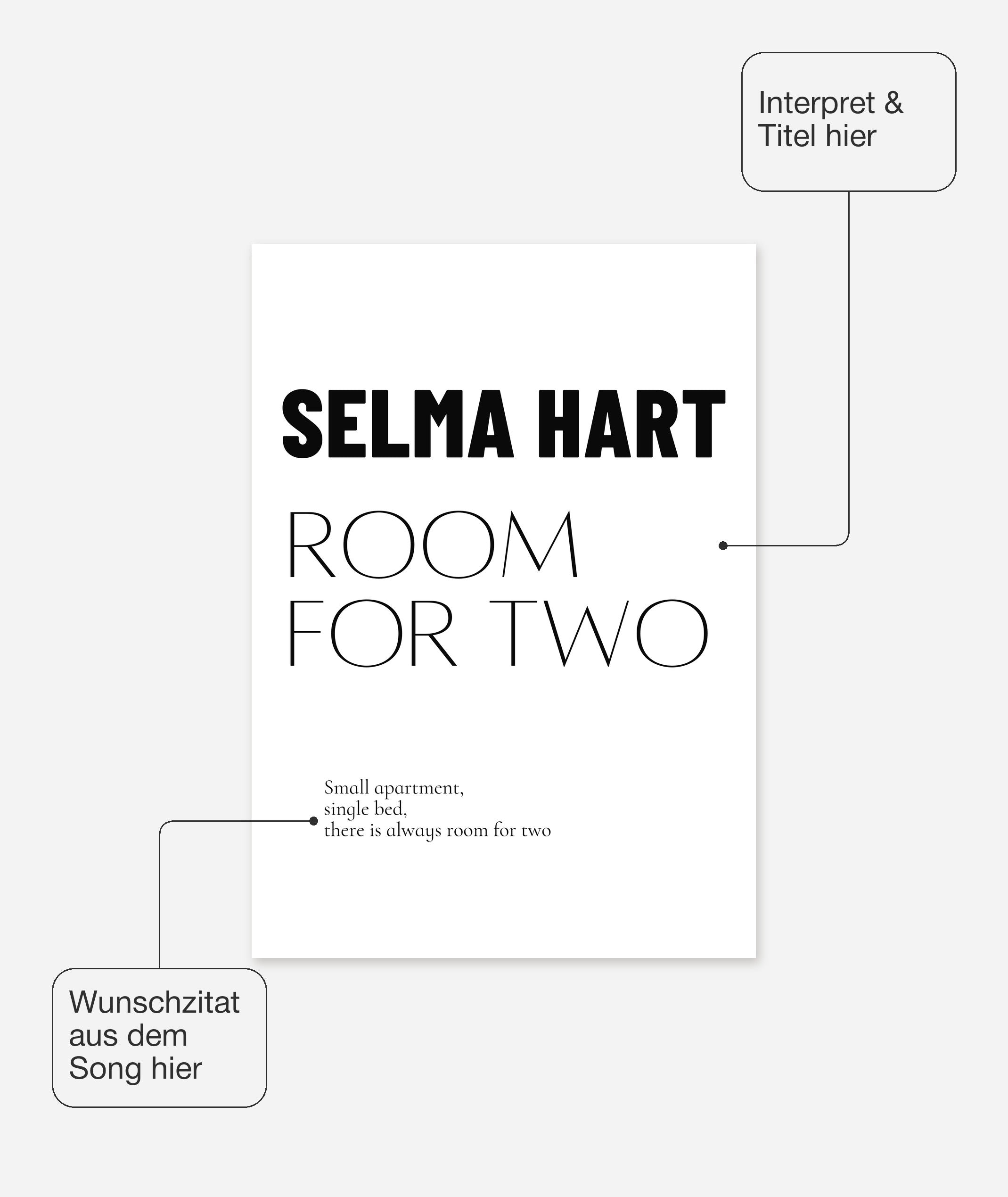 Personalisiertes Songzitat-Poster, Design 4 – Zitat, Interpret und Titel frei wählbar
